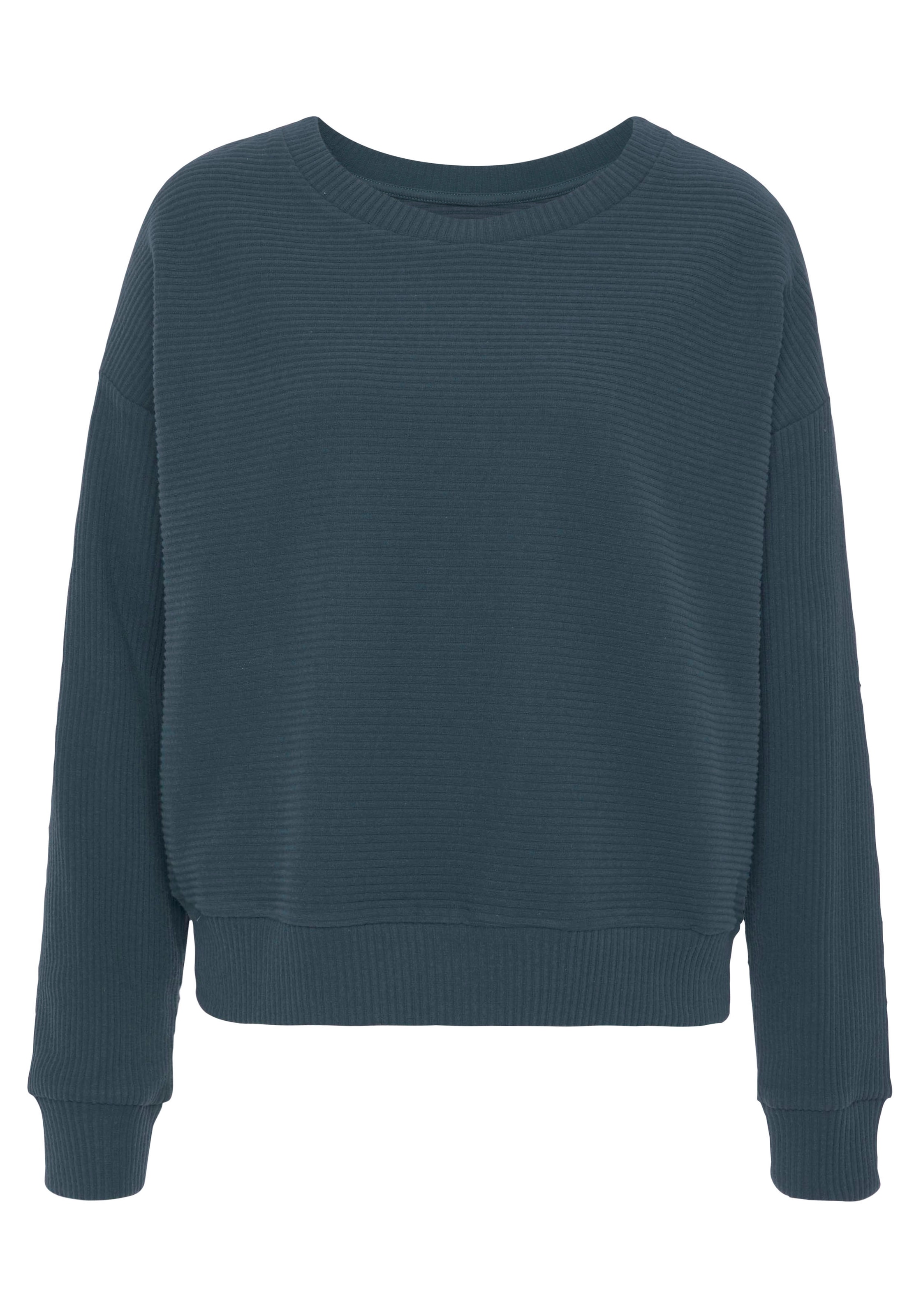 s.Oliver Sweatshirt, aus Ripp-Qualität mit überschnittenen Schultern, Loungewear