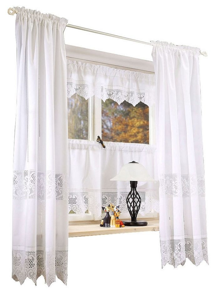 HOSSNER - ART OF HOME DECO Gardine "Dachstein" Stangendurchzug 2 Stk. tlg. günstig online kaufen