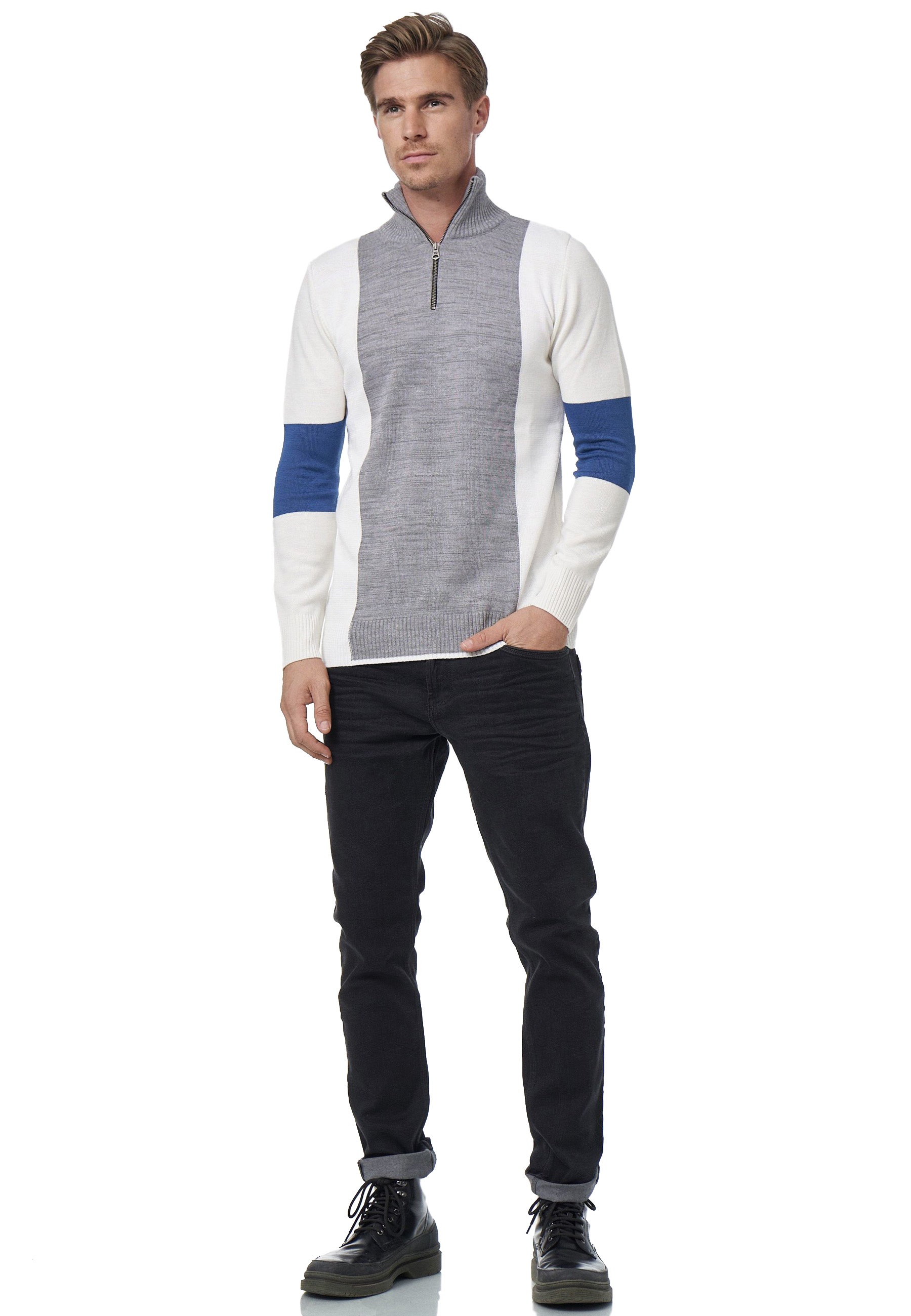 Rusty Neal Strickpullover, mit bequemen Half-Zip