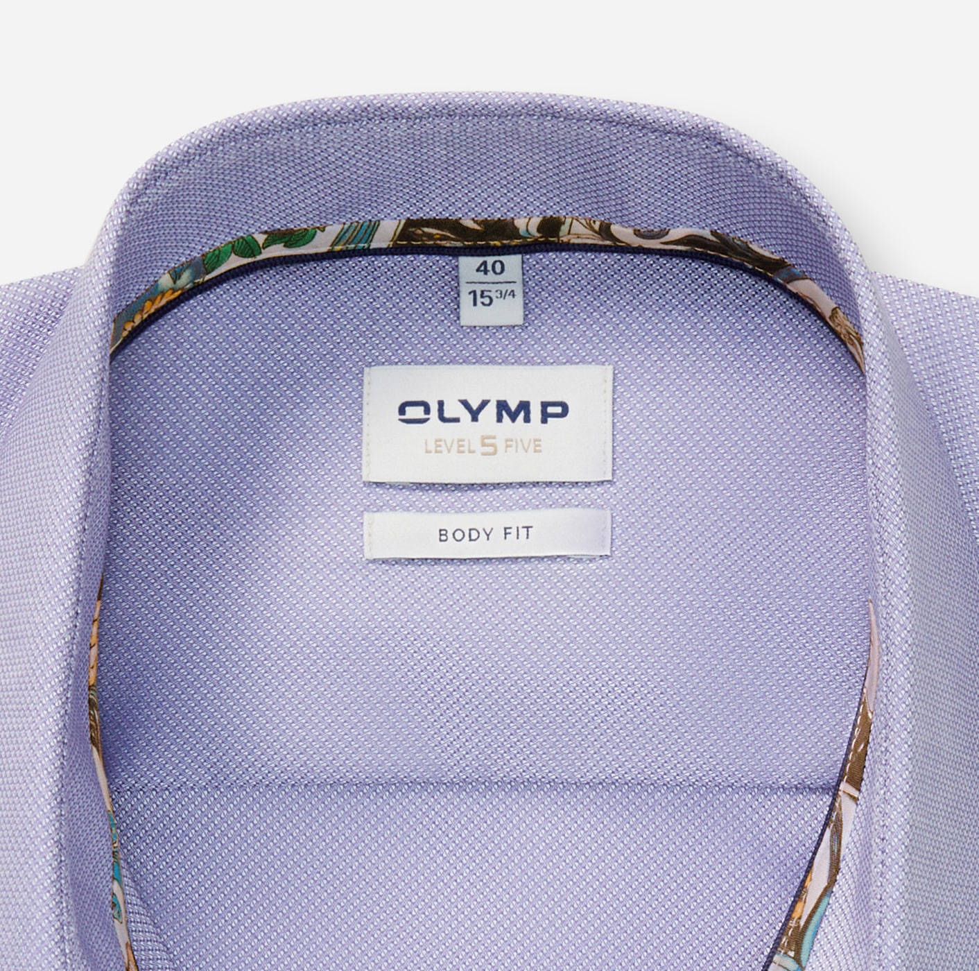 OLYMP Businesshemd »Level 5«, Manschetteninnenseite gemustert, body fit, New York-Kentkragen