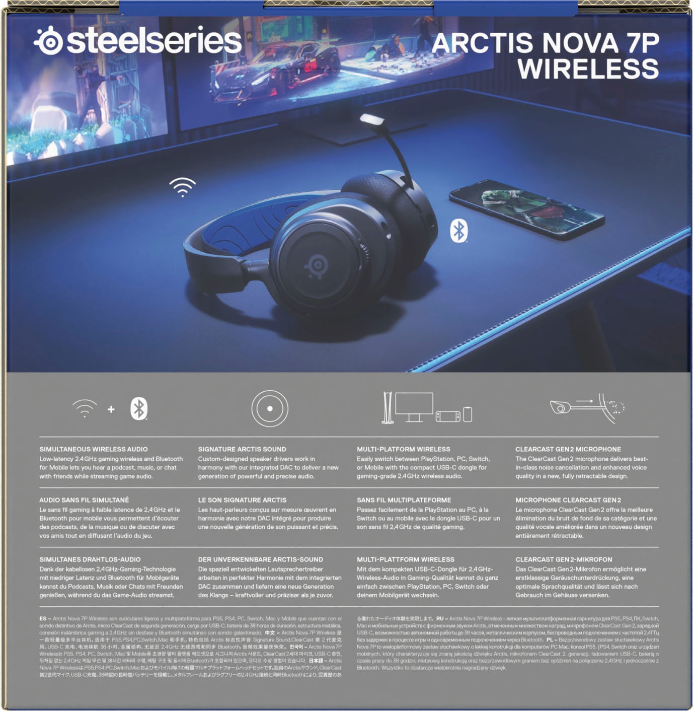 SteelSeries Gaming-Headset »Arctis Nova 7P«, Bluetooth-Wireless, Noise-Cancelling