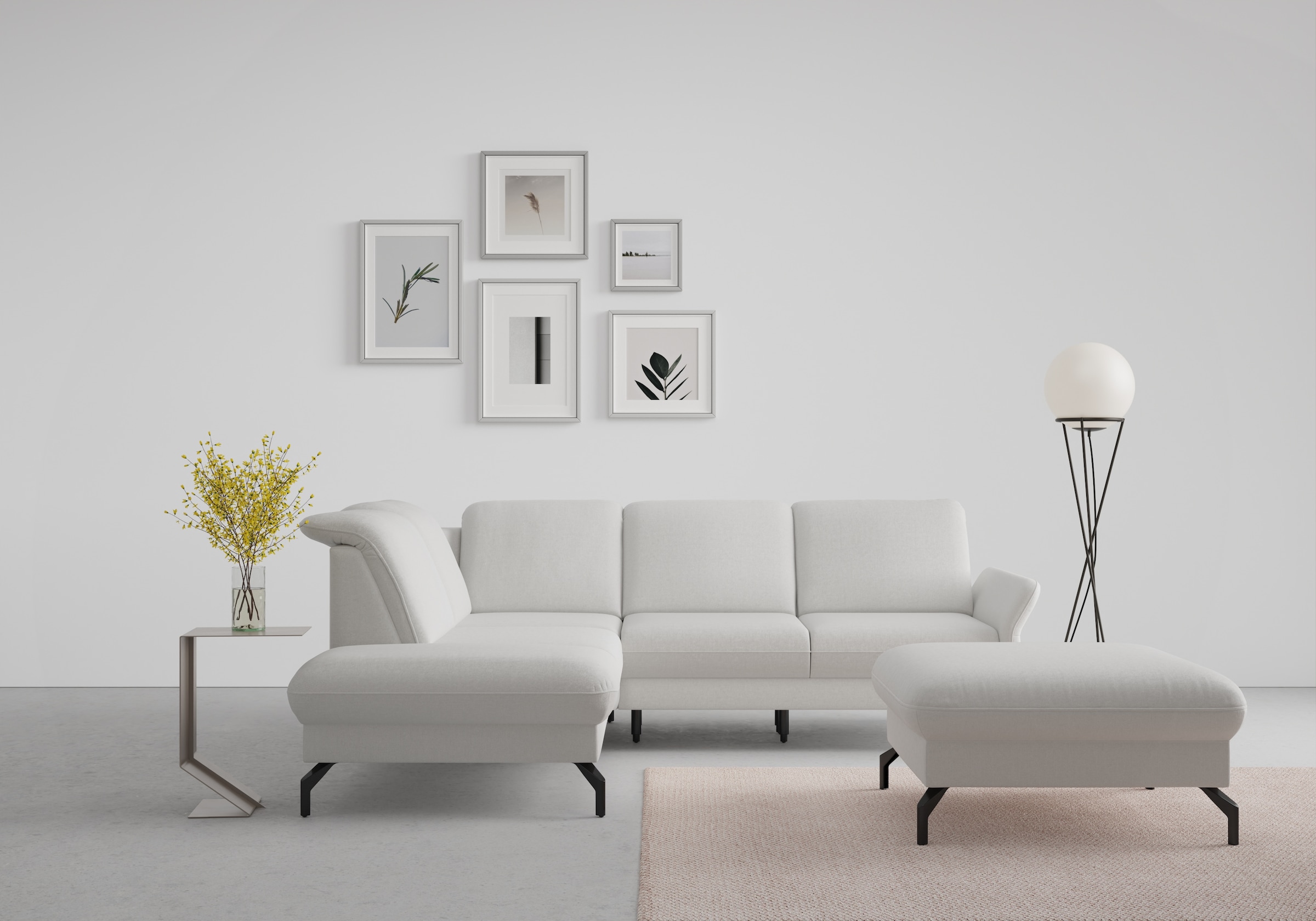 Ecksofa SIT & MORE "Fashion L-Form", grau (hellgrau), B:250cm H:84cm T:207cm, Sofas, Ecksofa, wahlweise mit Kopfteilverstellung und Vorziehsitz, motorisch