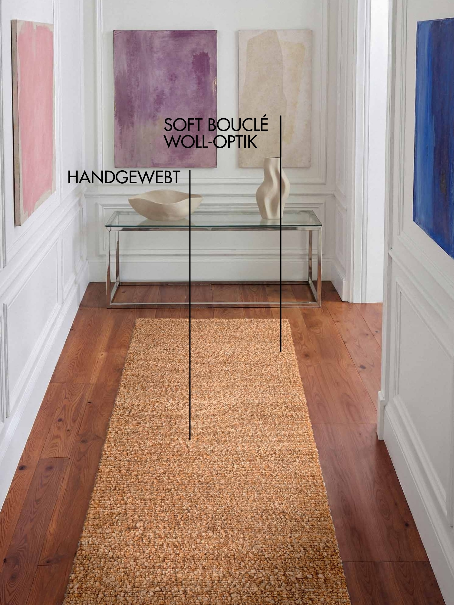 Ted Baker Teppich »Soft Bouclé Portobello« rechteckig 10 mm Höhe Woll-Optik, Bouclé Meliert, Wohnzimmer, Esszimmer, Schlafzimmer, Flur