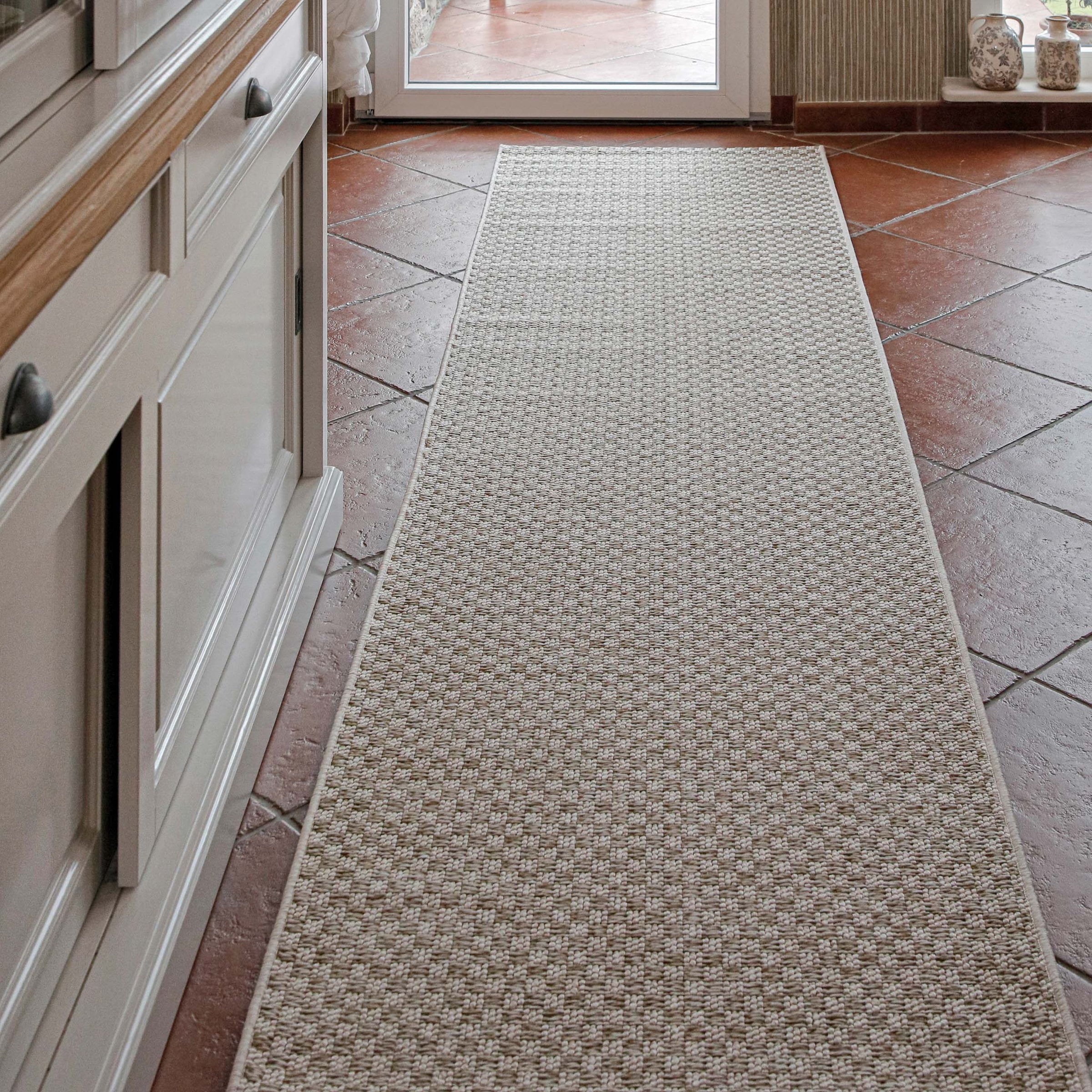 Wecon home Teppich "Buhai" rechteckig 3 mm Höhe ultraflacher Schmutzfangläu günstig online kaufen