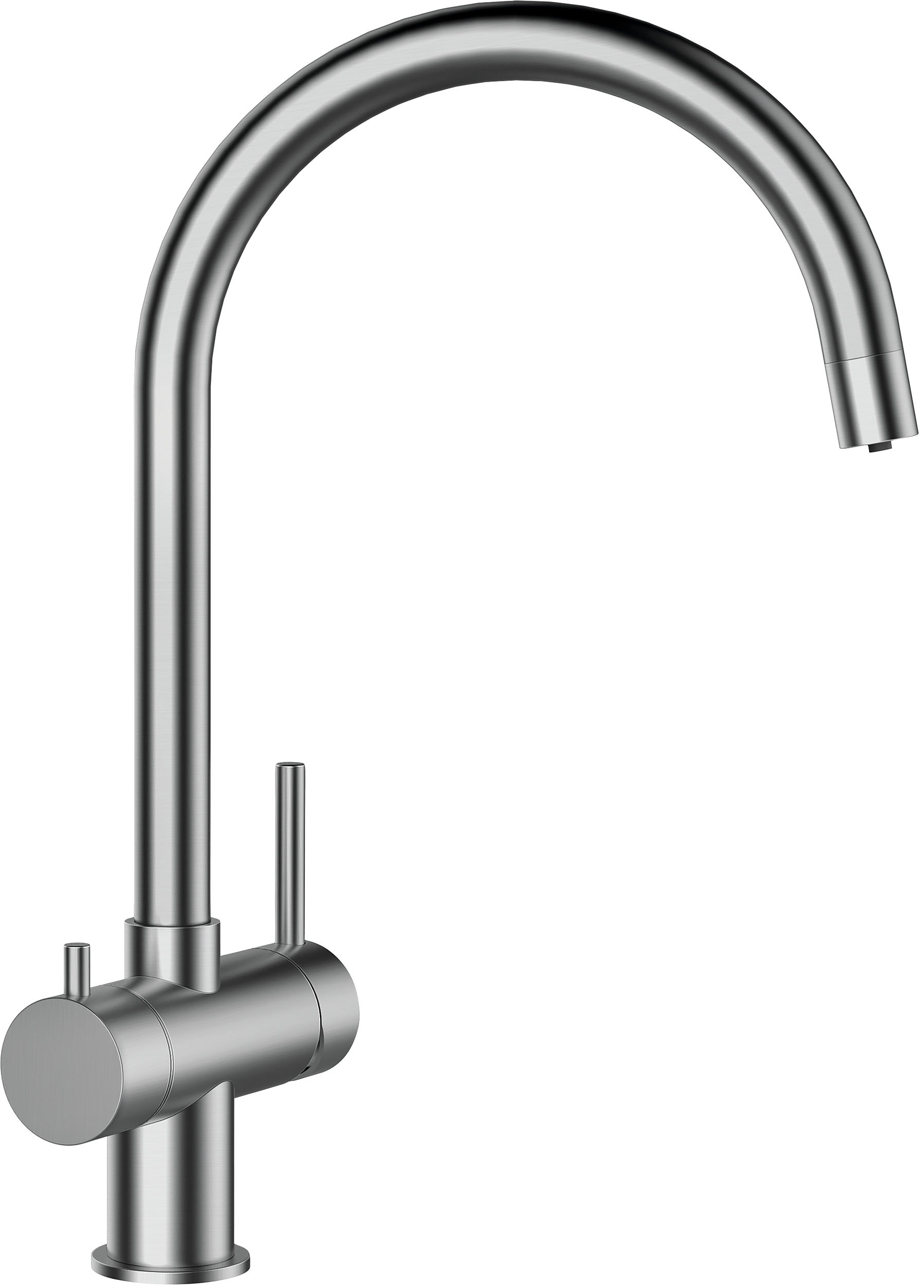 Küchenarmatur SCHOCK, B:21,4cm H:36cm Ø:5cm, grau, Edelstahl, Armaturen, "Ares", Hochdruck, Festauslauf, Filterwasser, Schwenkbereich 360