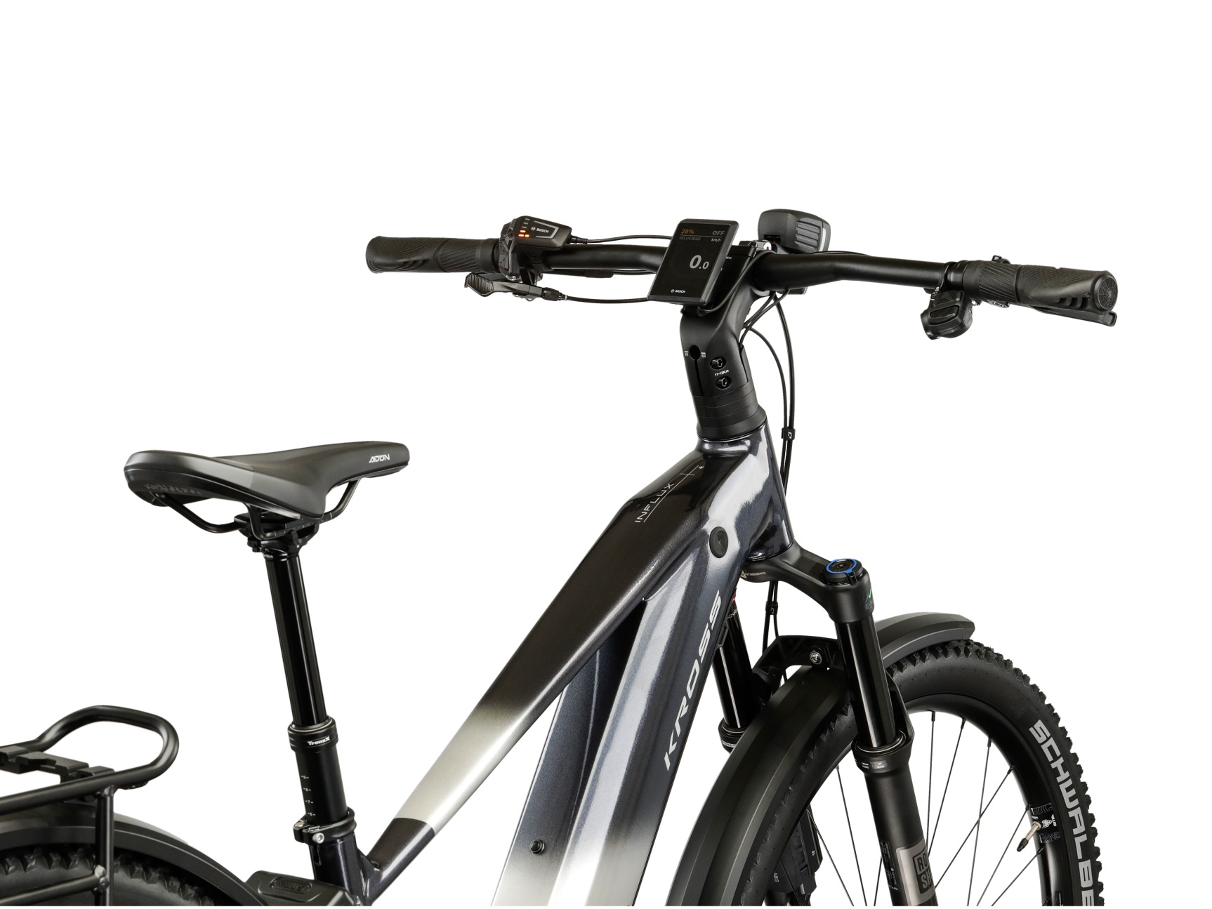 Kross »Influx Hybrid 6.0 21,3Ah / 800 Wh 29 Zoll schwarz 12 Gänge 2026« 12 Gang SRAM S1000 EAGLE AXS Schaltwerk Kettenschaltung Mittelmotor 250 W BOSCH PERFORMANCE LINE CX 36 V/250 W, Mittelmotor