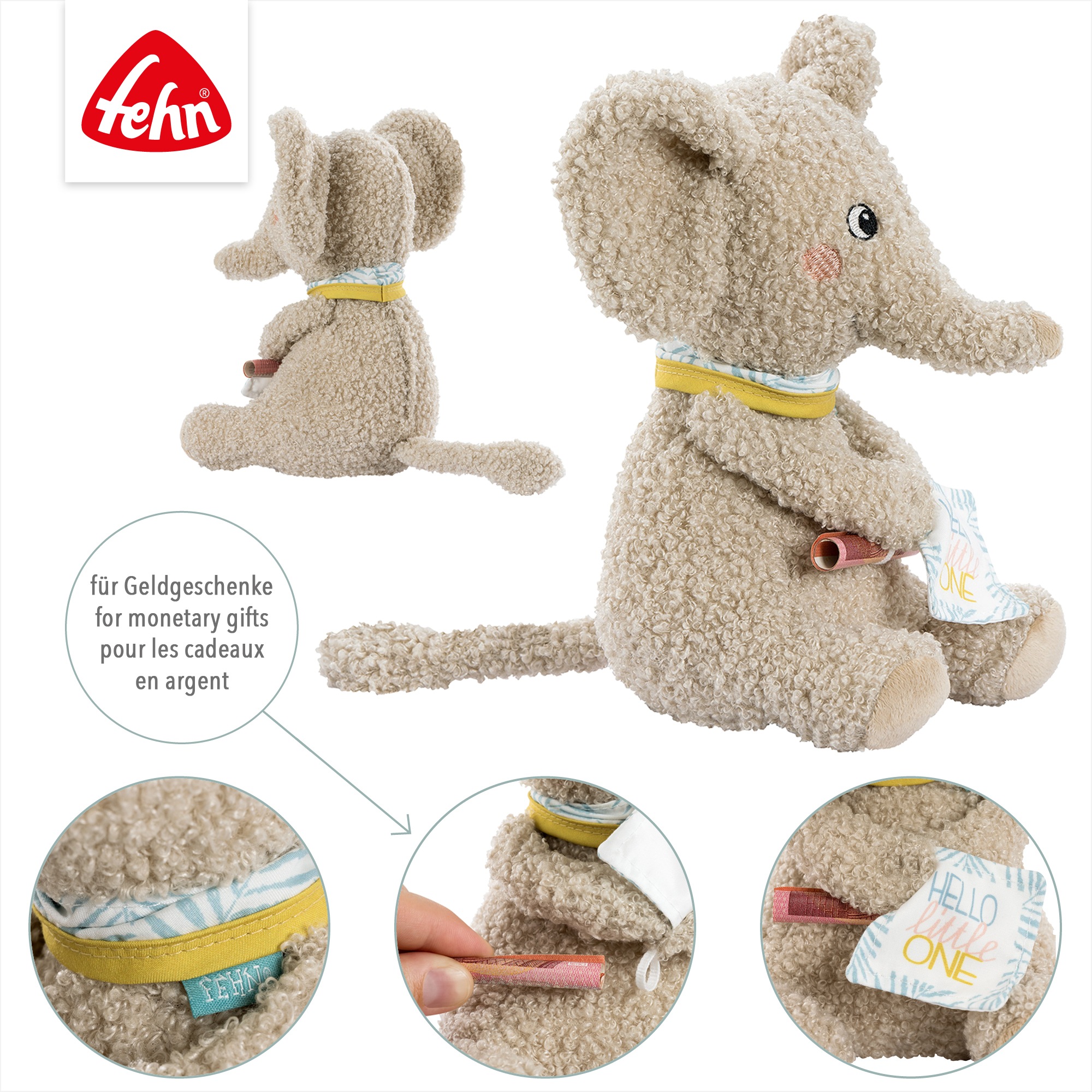 Fehn Kuscheltier »FredErik,  Elefant Hello«