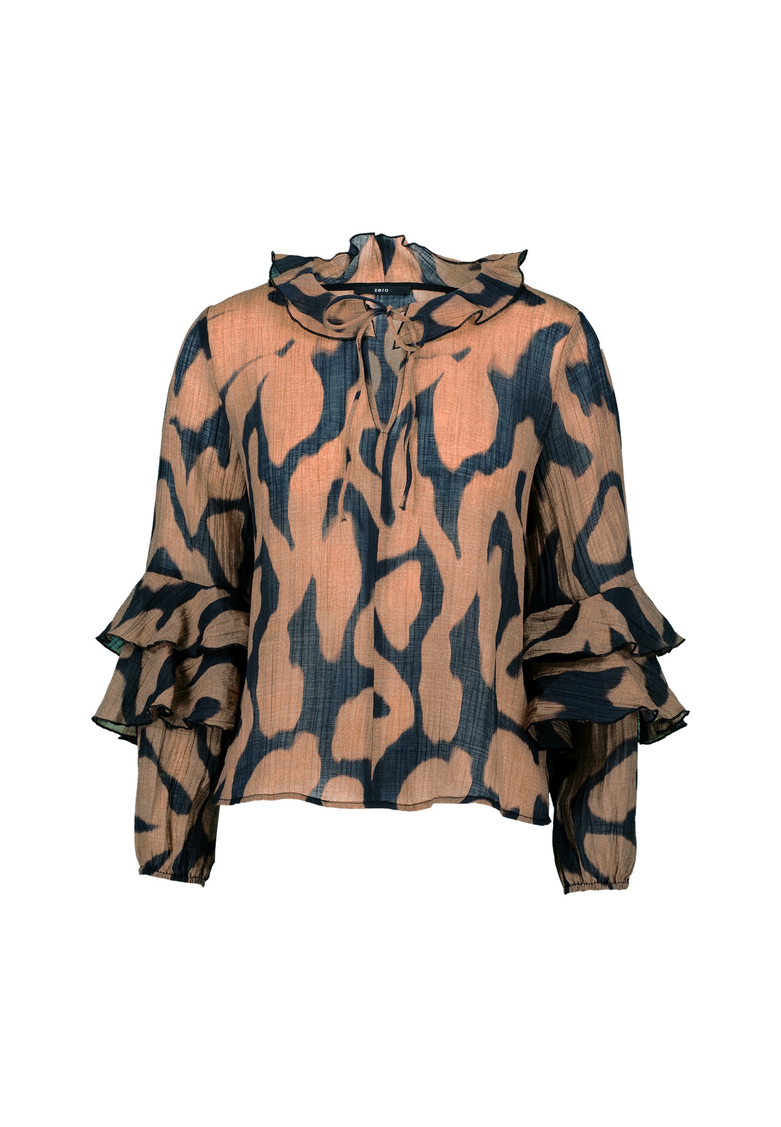 Zero Crinklebluse "zero Damen Crinkle-Bluse mit Volants" günstig online kaufen