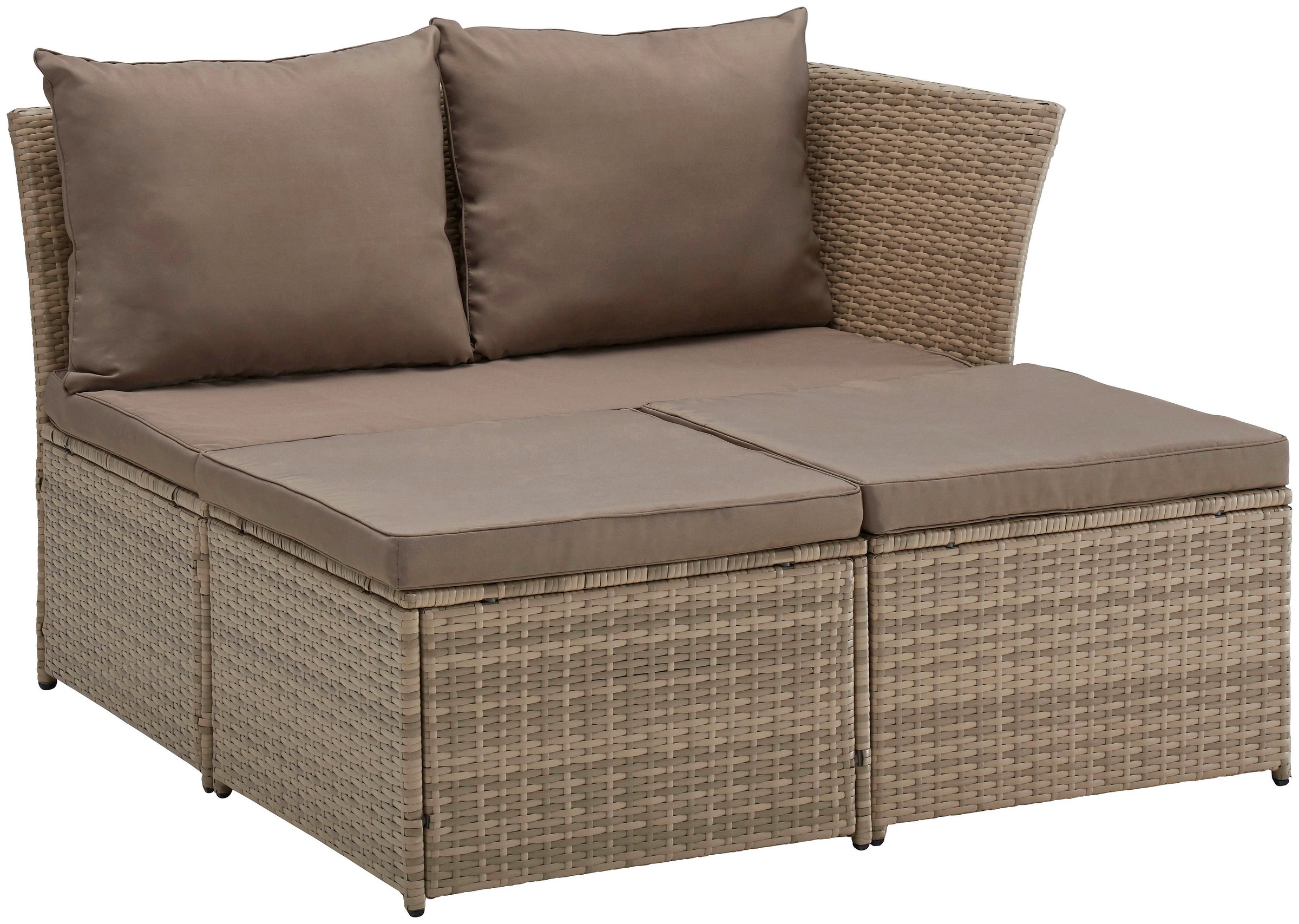 KONIFERA Gartenlounge-Set »Marseille«, (8 tlg.), Sofa, Tisch 57x57 cm, Hocker, Polyrattan