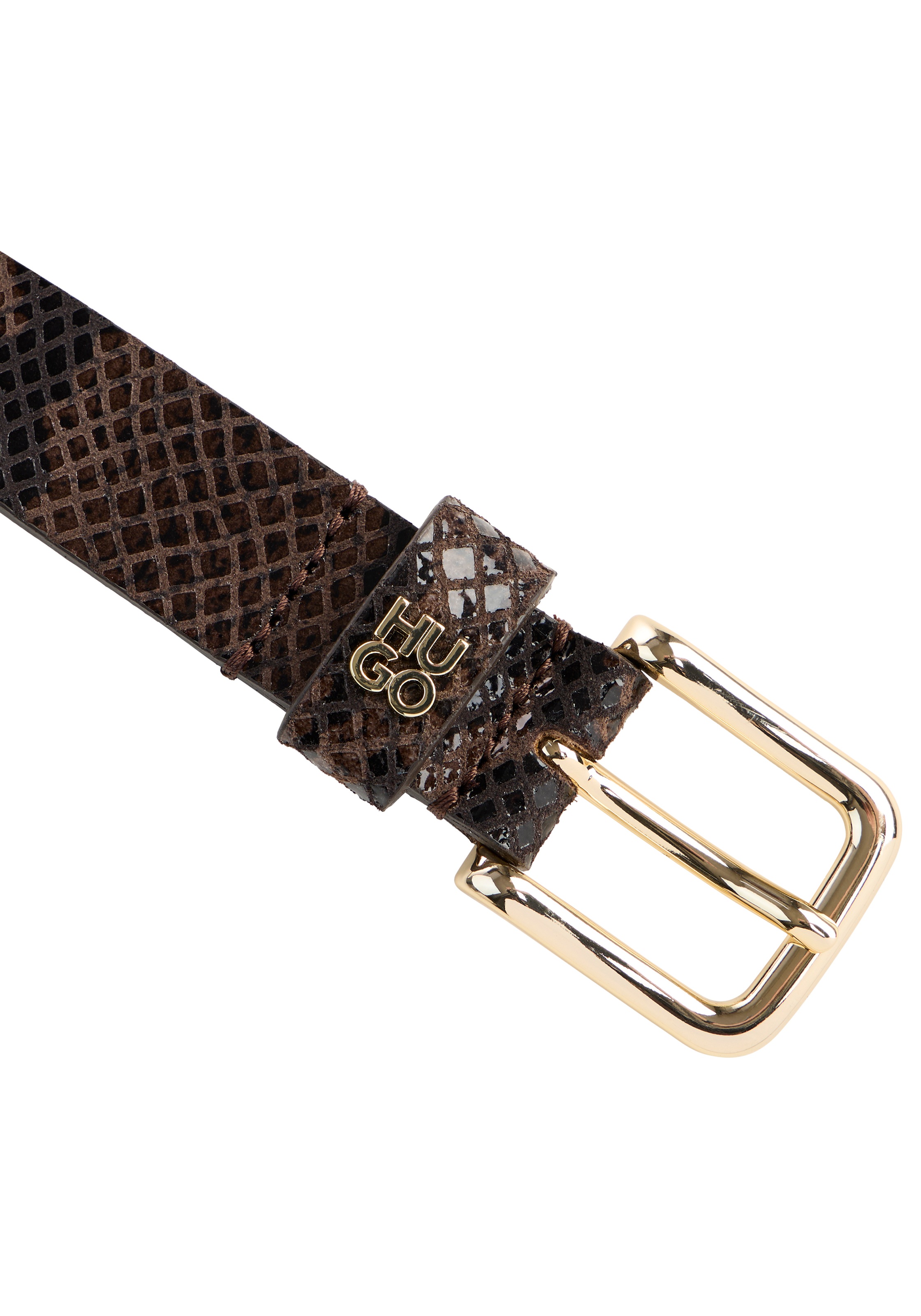 HUGO Ledergürtel "Tina HU-GO Pt Sz25" mit Allover-Muster in Schlangen-Optik günstig online kaufen
