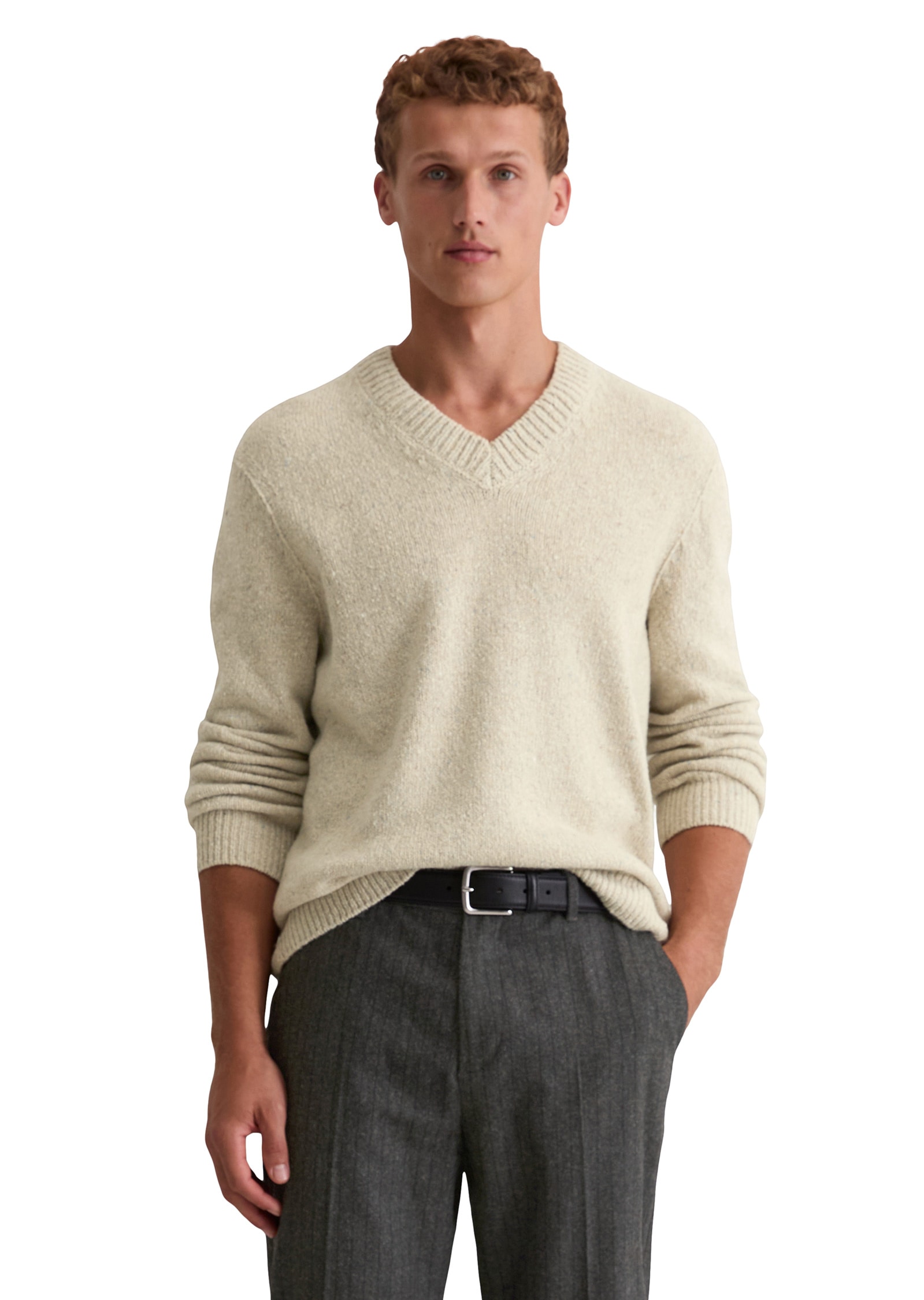 Marc OPolo V-Ausschnitt-Pullover "aus weichem Woll-Mix" günstig online kaufen