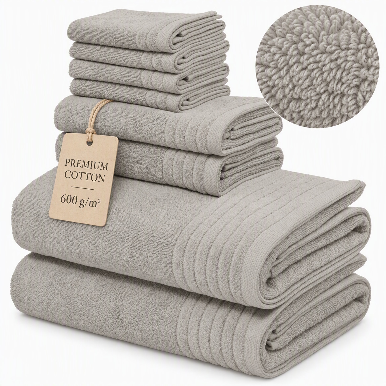 OTTO home Handtuch Set »Sanremo Premium, Premium Handtücher, 600 gr/m², dicke Qualität« Set 8 Stk. Frottier Duschtücher, Handtücher, Seiftücher, 100% Baumwolle, 5 Jahre Garantie