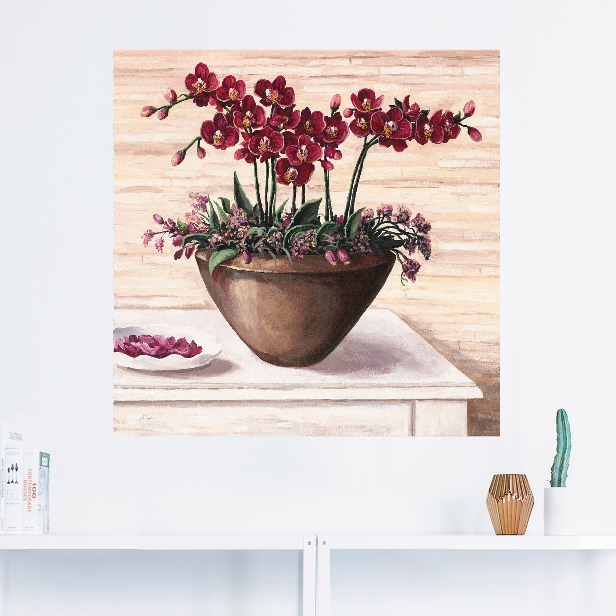 Artland Wandbild »Orchideen in Bordeaux«, Blumen, (1 St.), als Alubild, Outdoorbild, Leinwandbild, Wandaufkleber, versch. Größen