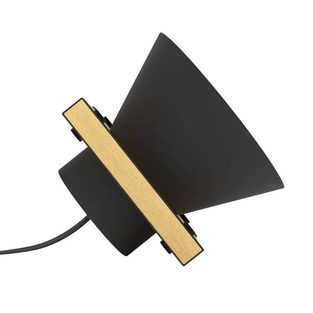 EGLO Tischleuchte »MACCLES«, 1 flammig, Leuchtmittel E27 | ohne Leuchtmittel, Nachttischlampe, Tischleuchte aus Metall in Schwarz, Holz, Wohnzimmer