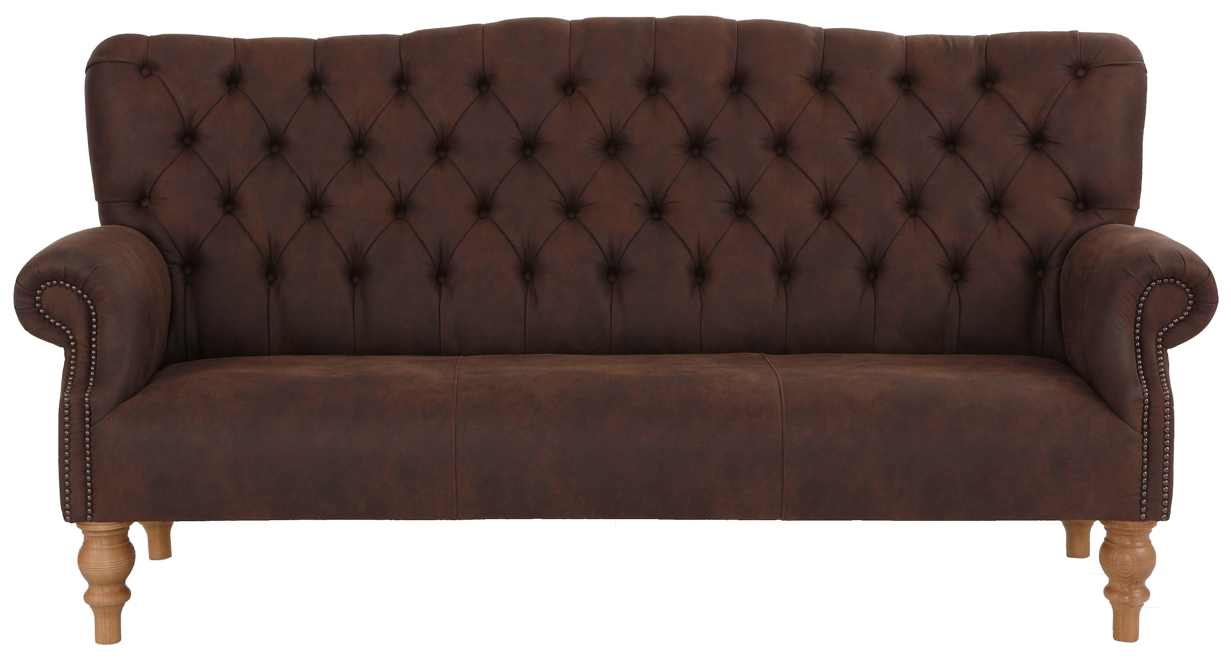 Home affaire Chesterfield-Sofa "Lord", mit echter Chesterfield-Knopfheftung und Ziernägeln