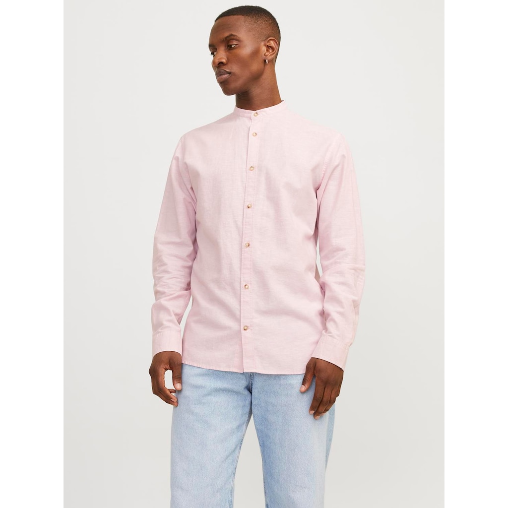 Jack & Jones Langarmhemd »JJESUMMER BAND LINEN BLEND SHIRT LS SN«