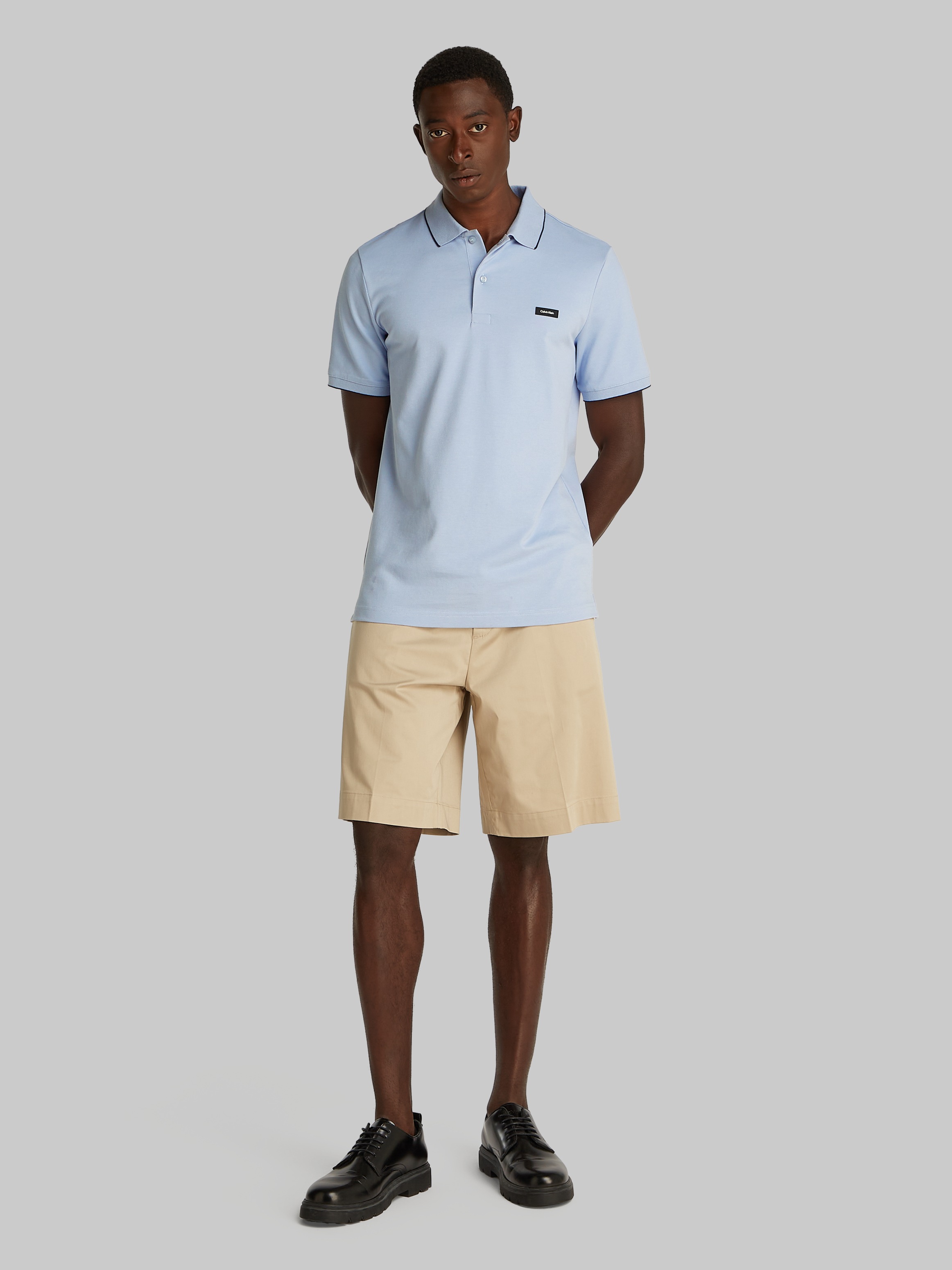 Thumbnail - Calvin Klein Poloshirt "STRETCH PIQUE TIPPING POLO" mit Streifendetail am Kragen