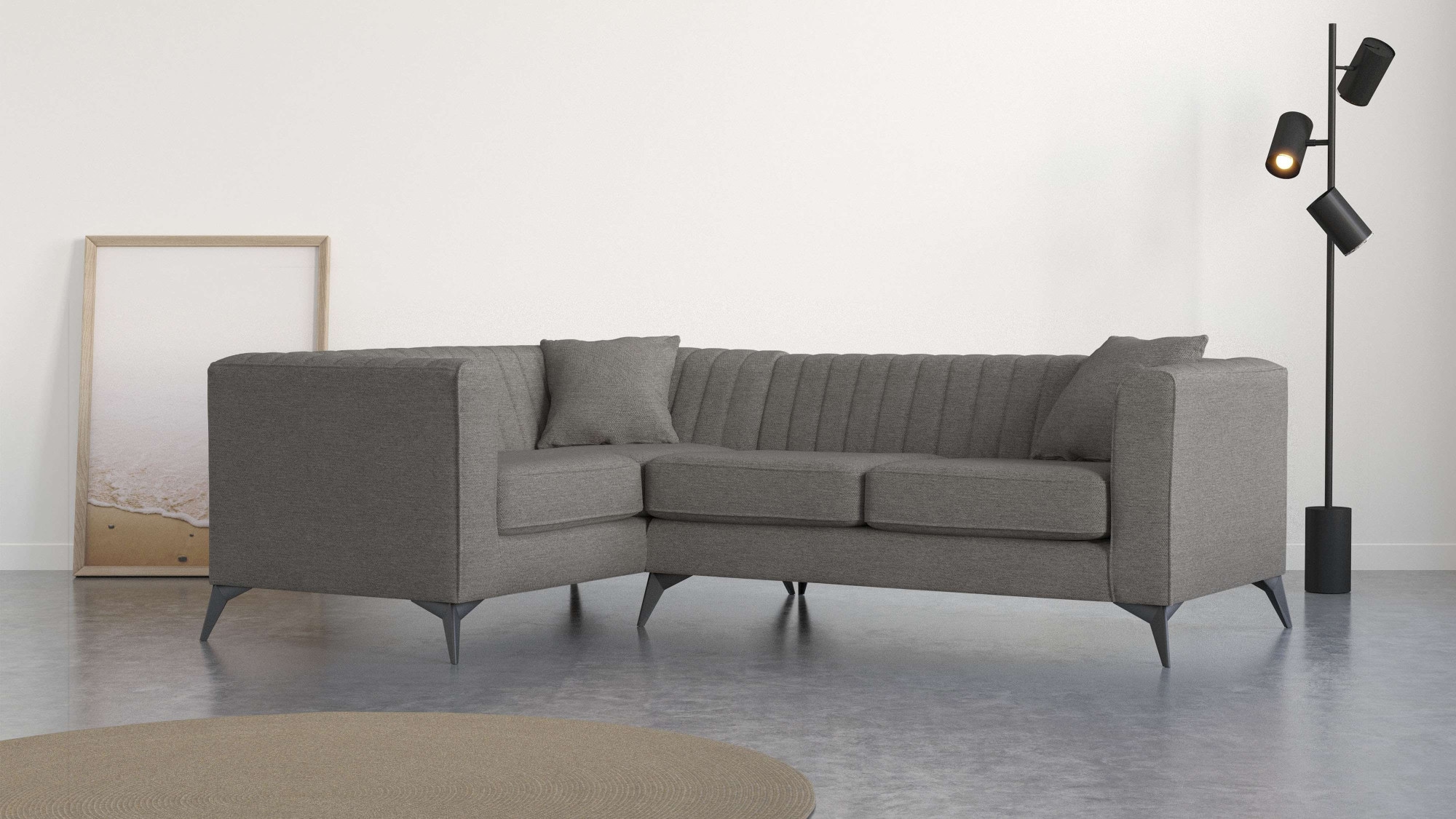 Places of Style Ecksofa "MATTHEW L-Form ideal für kleine Räume, Maße B/T/H: günstig online kaufen