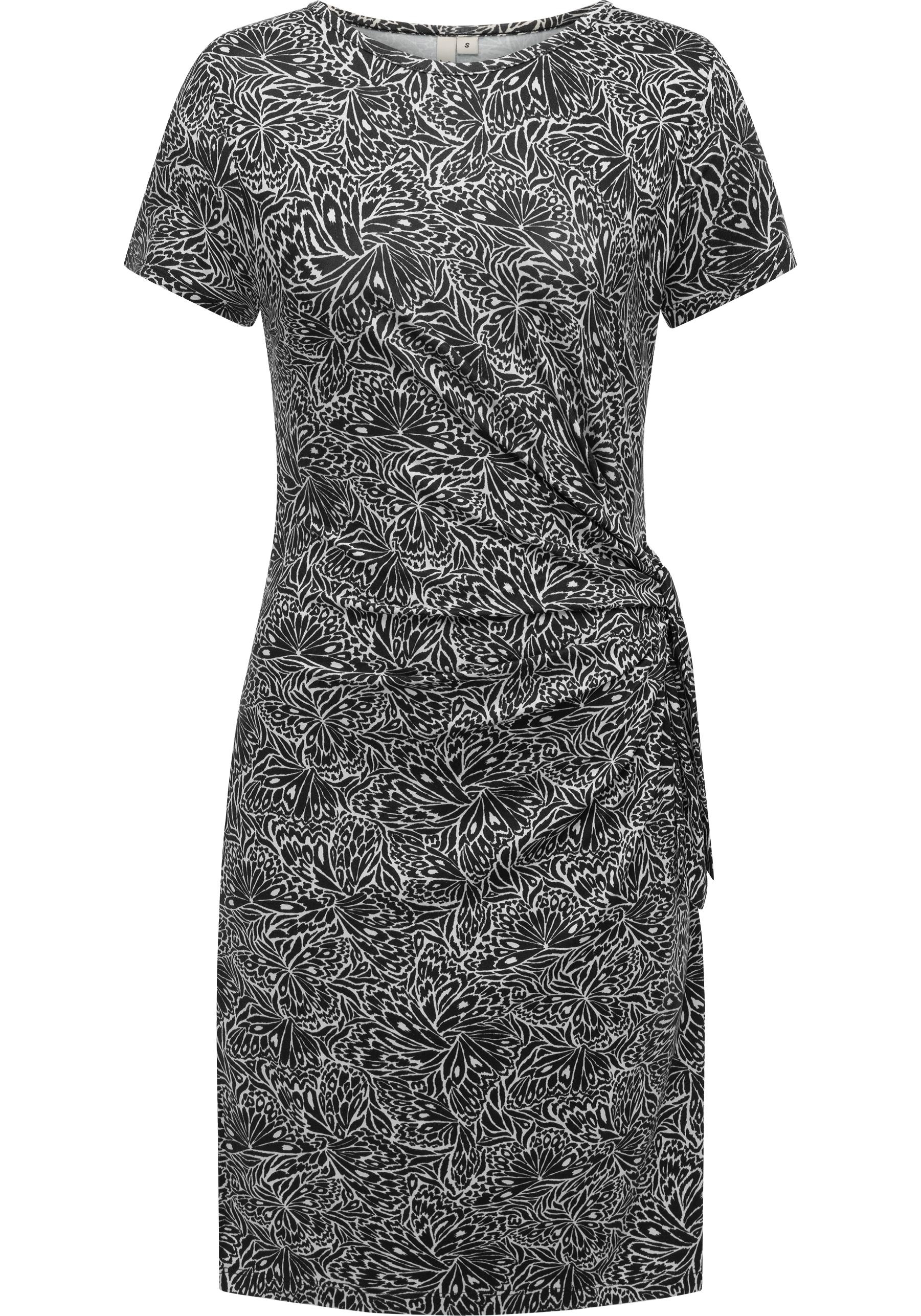 Ragwear Shirtkleid "Knotta Print" Ohne Tasche Kurzarm Sommerkleid mit seitl günstig online kaufen