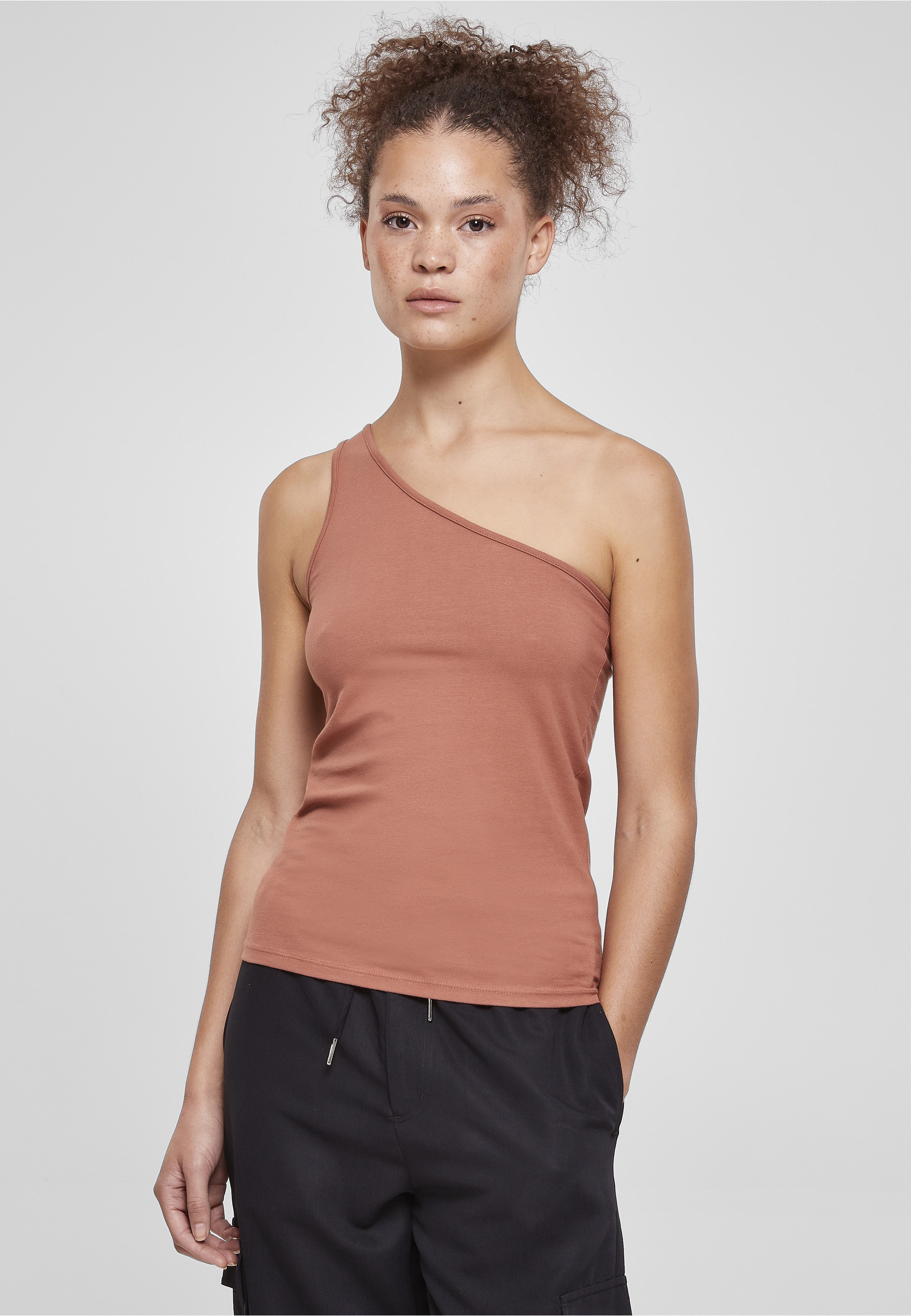 URBAN CLASSICS Tanktop »Urban Classics Damen Ladies Asymmetric Top« 1 Stk.
