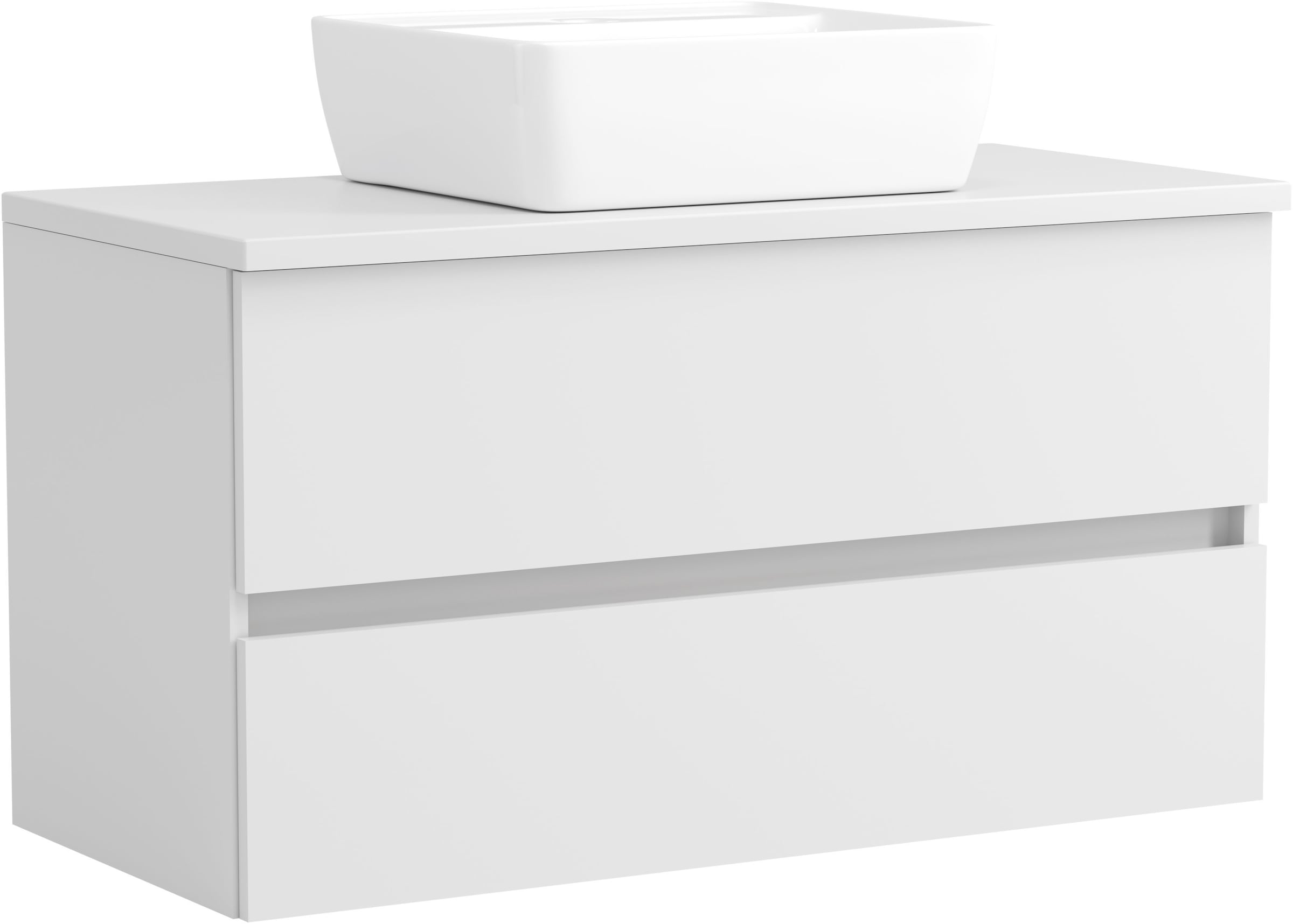 OTTO home "BOZEN, Aufsatz-Waschtisch mit Keramkbecken" Aufsatz-Keramkibecken, grifflose Front