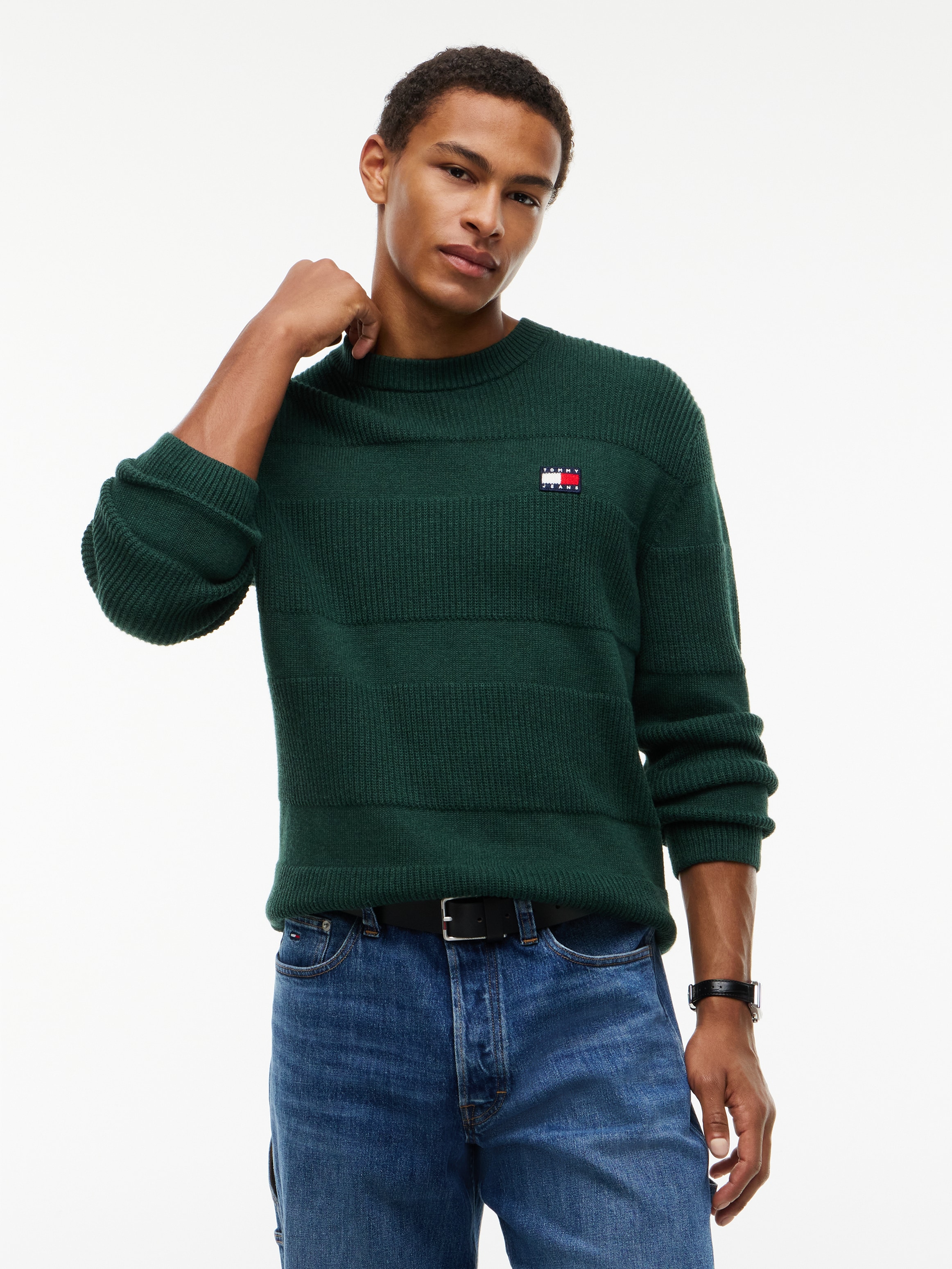 Tommy Jeans Strickpullover "REGULAR TEXTURED SWEATER" Regular fit mit Rundhalsausschnitt