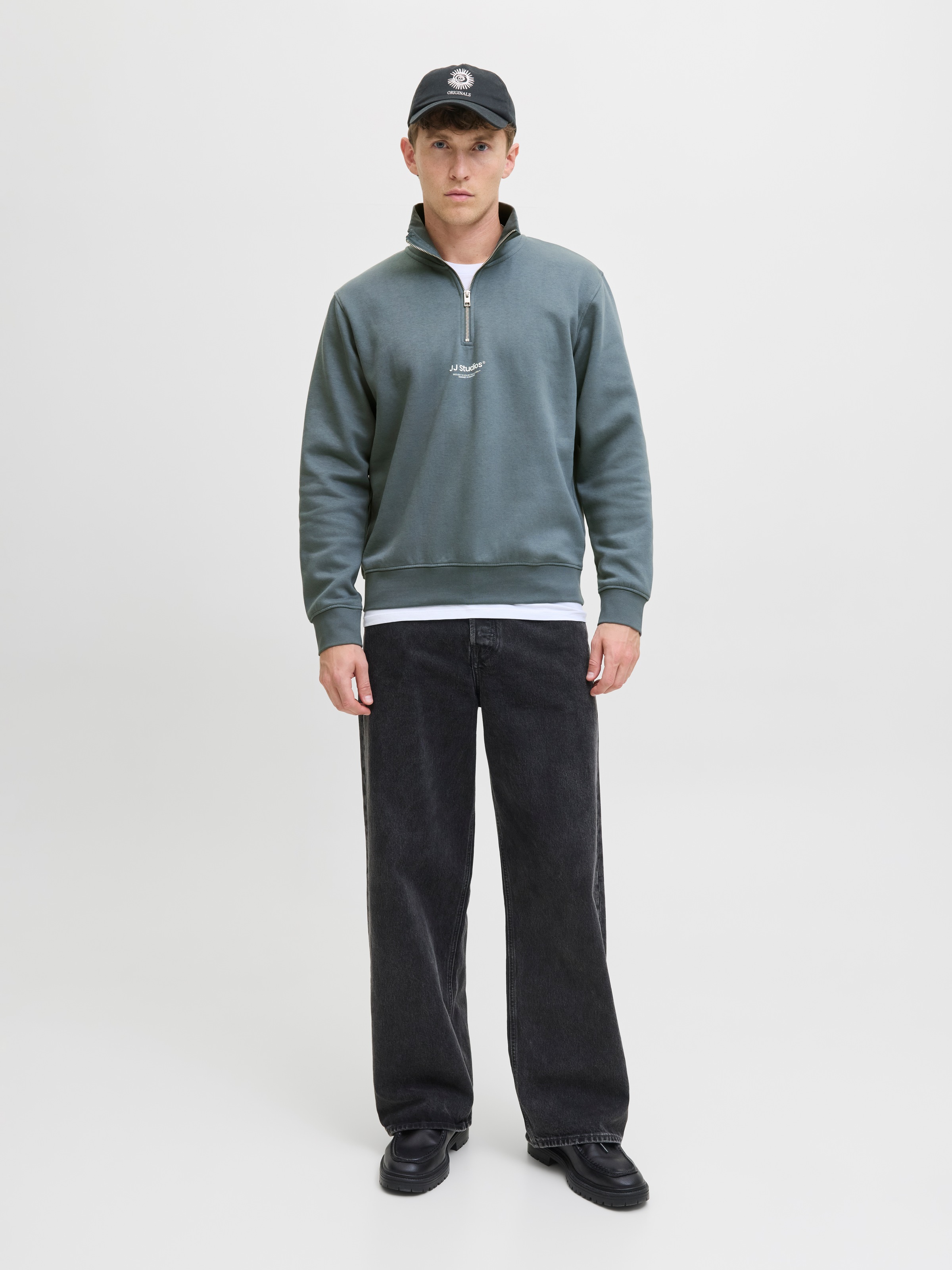 Thumbnail - Jack & Jones Sweatshirt "JJESOHO SWEAT QUARTER ZIP HN NOOS", mit Print