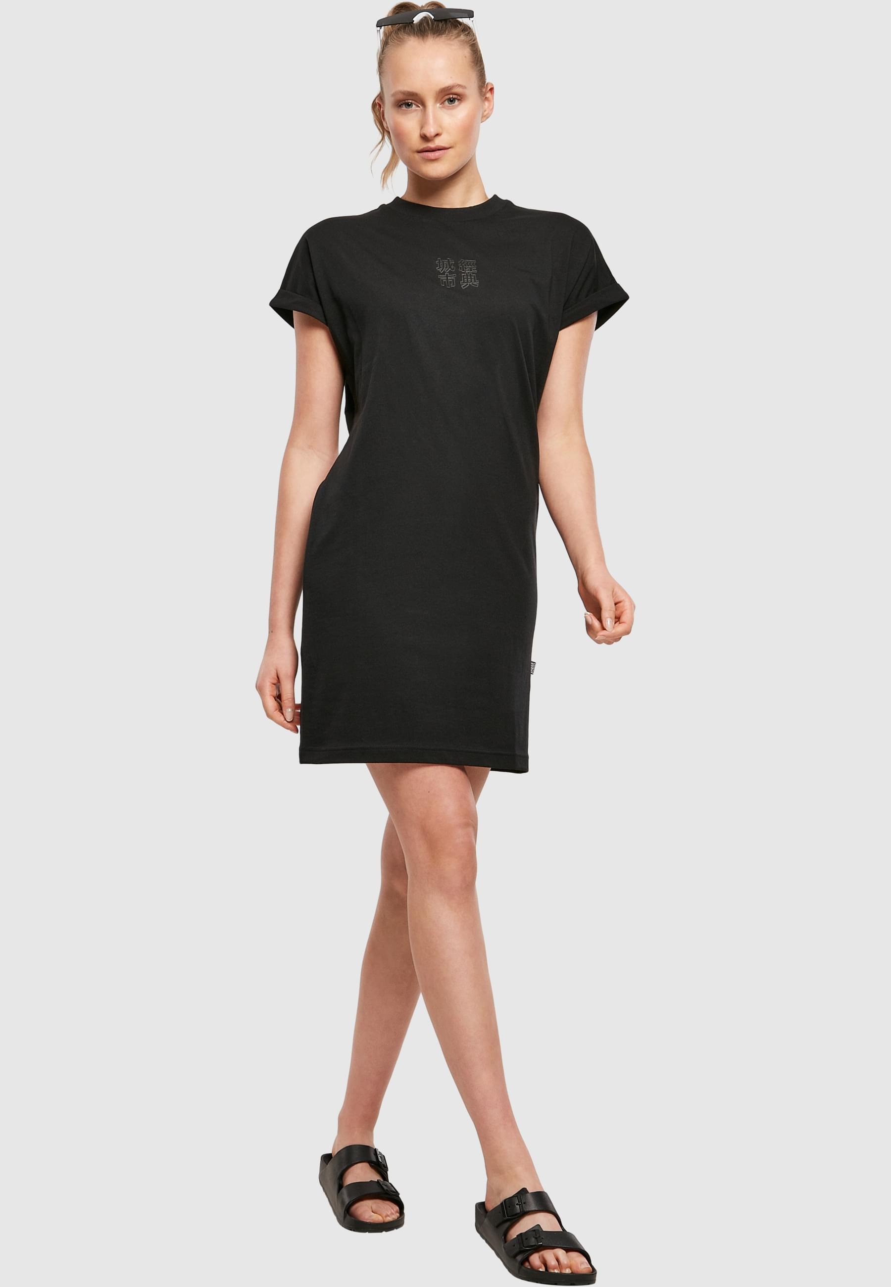 URBAN CLASSICS Shirtkleid »Urban Classics Damen Ladies Cut On Sleeve Printed Tee Dress«, (1 tlg.)