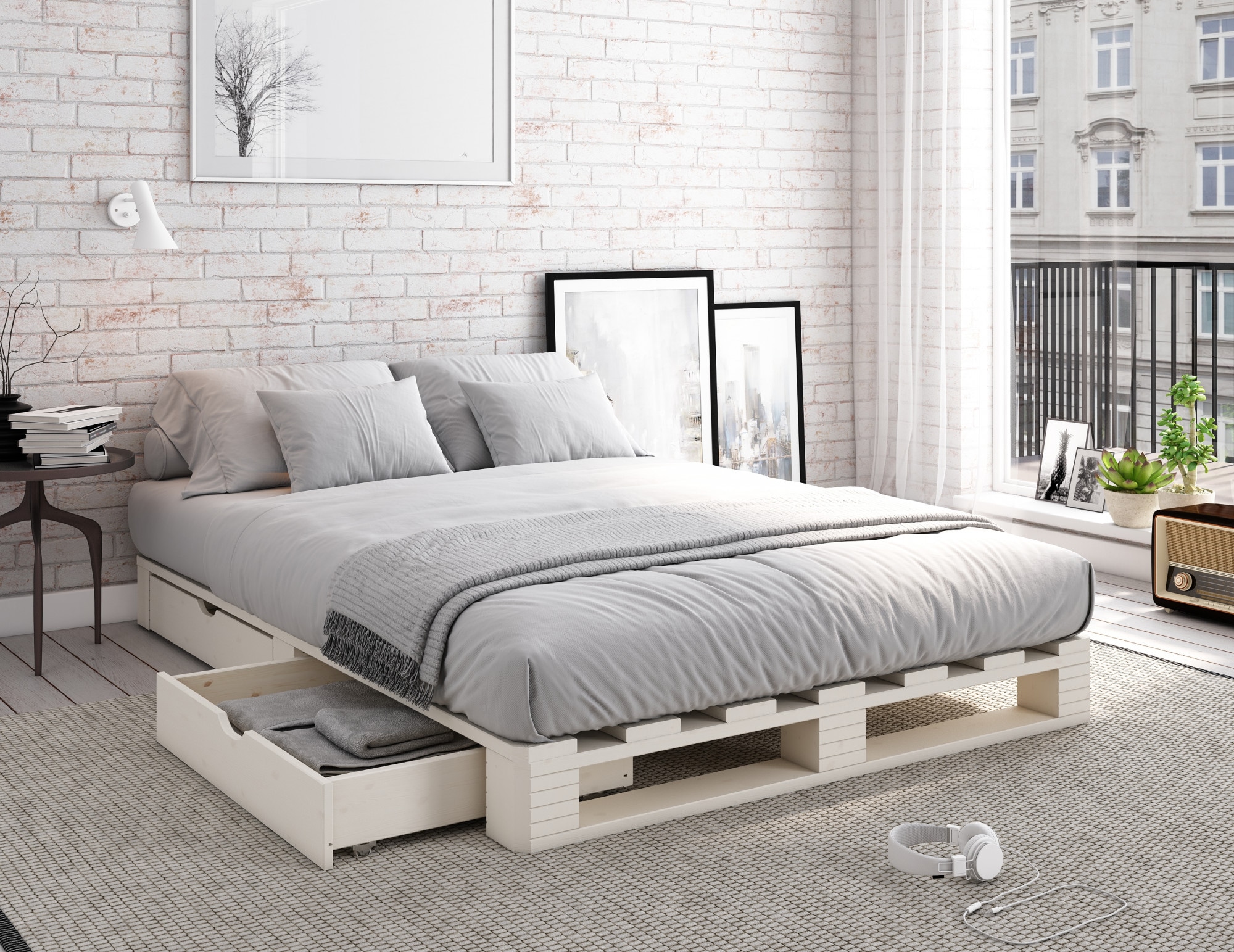 OTTO home Palettenbett ""ALASCO " BESTSELLER Mit Schublade" zertifiziertes günstig online kaufen