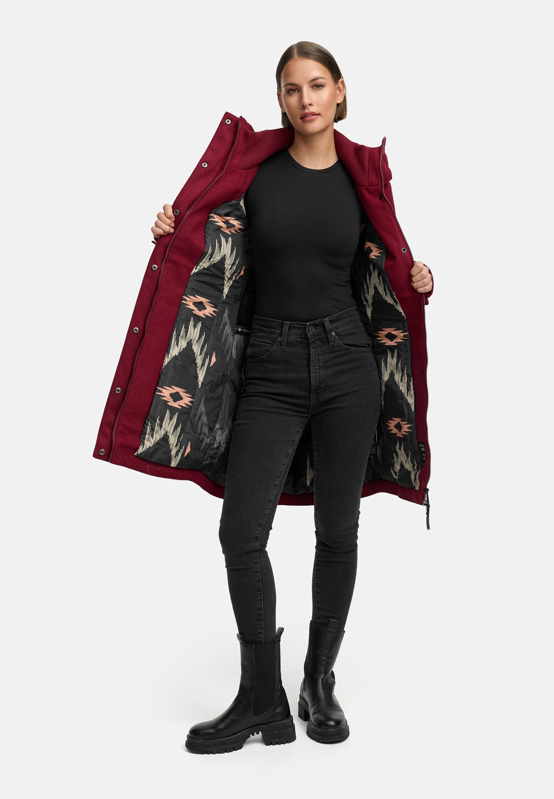 Ragwear Wintermantel »Jannisa Coat« Klassischer Damen Kurzmantel mit Kapuze