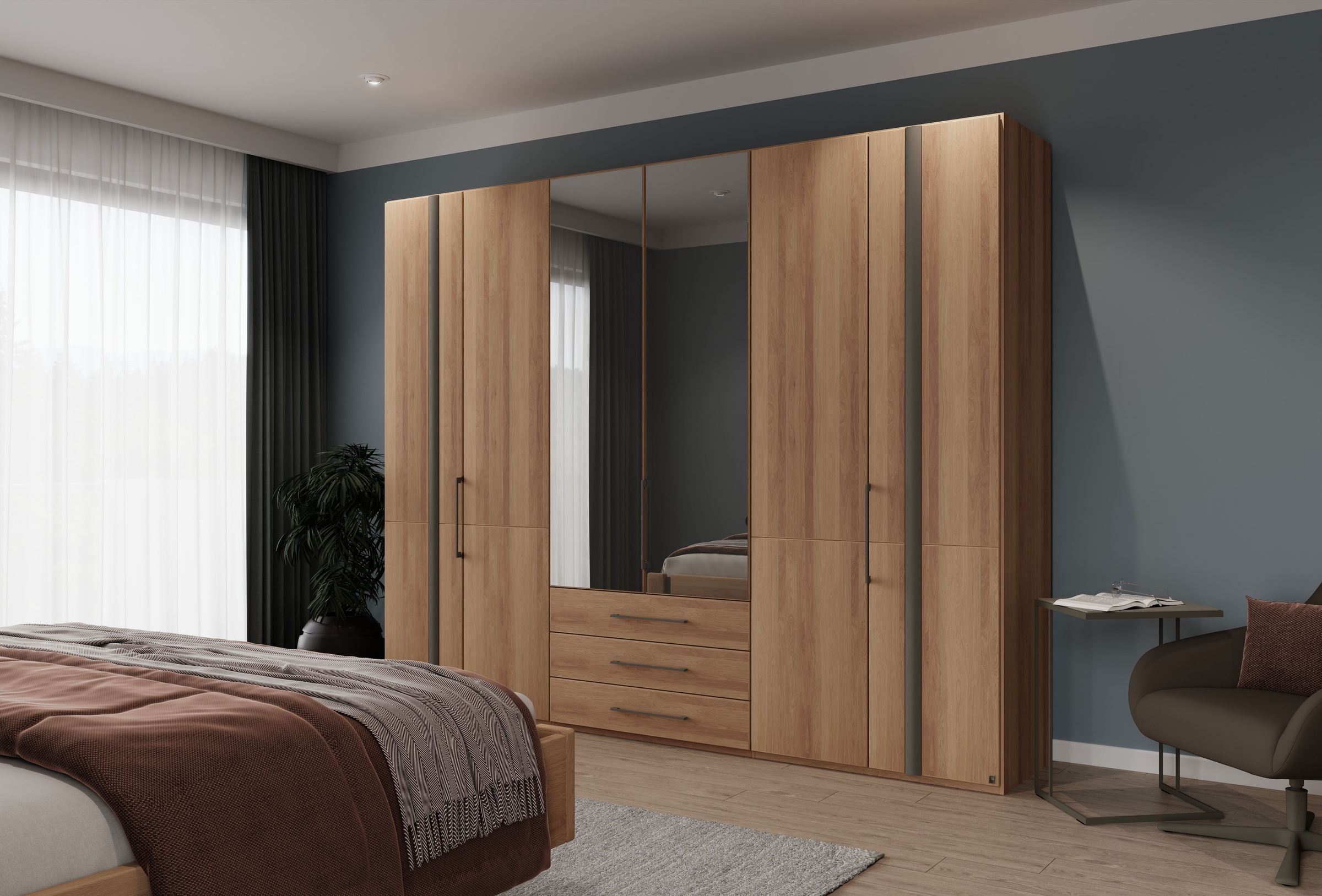 Musterring Kleiderschrank "Sorrent, Kleiderschrank, teilmassiv Eiche" mit T günstig online kaufen