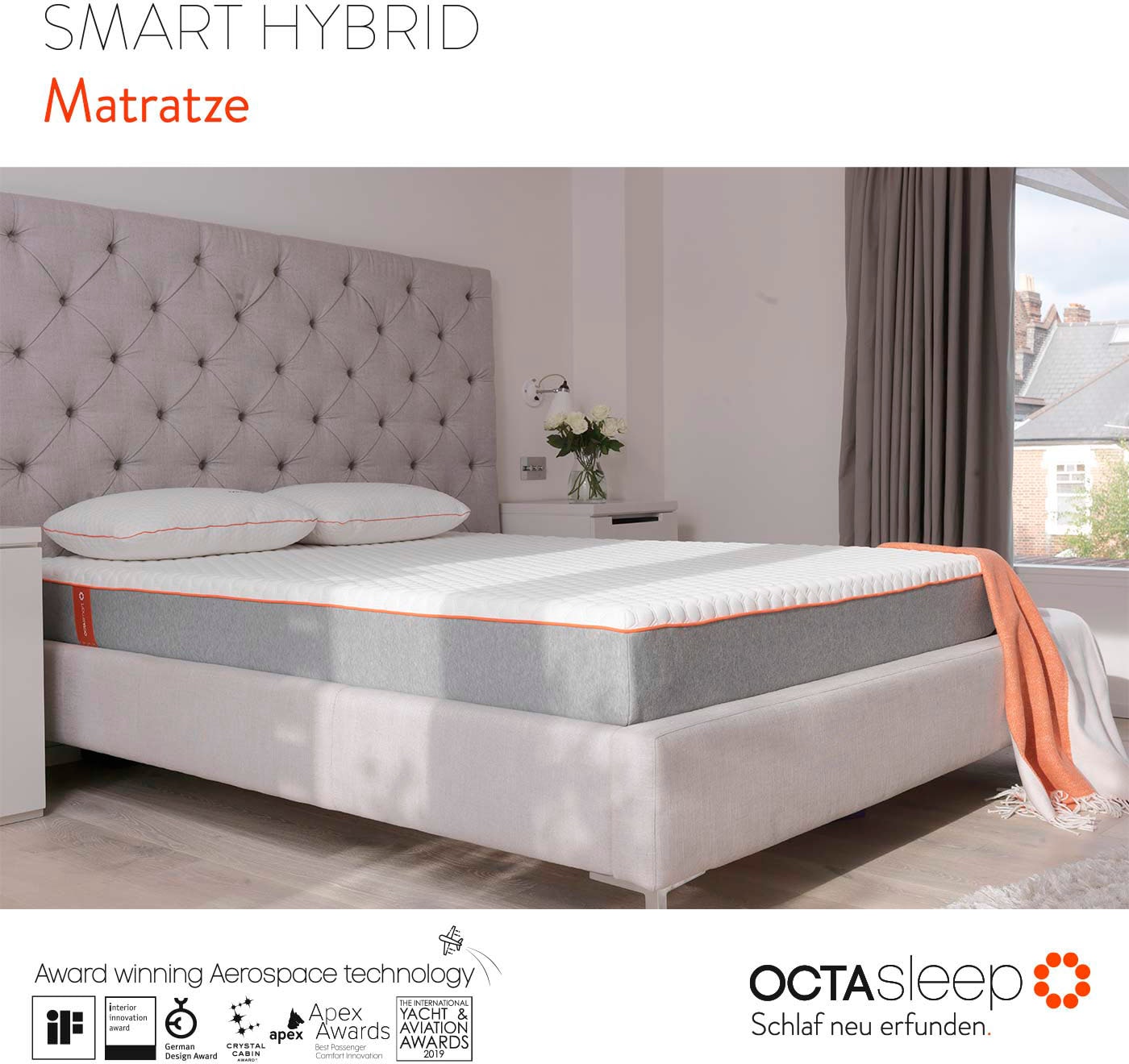 Taschenfederkernmatratze Octasleep Smart Hybrid Matress