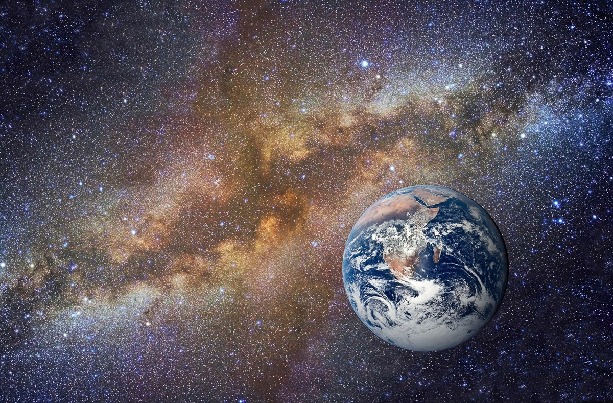 Papermoon Fototapete "Universum mit Erde" günstig online kaufen