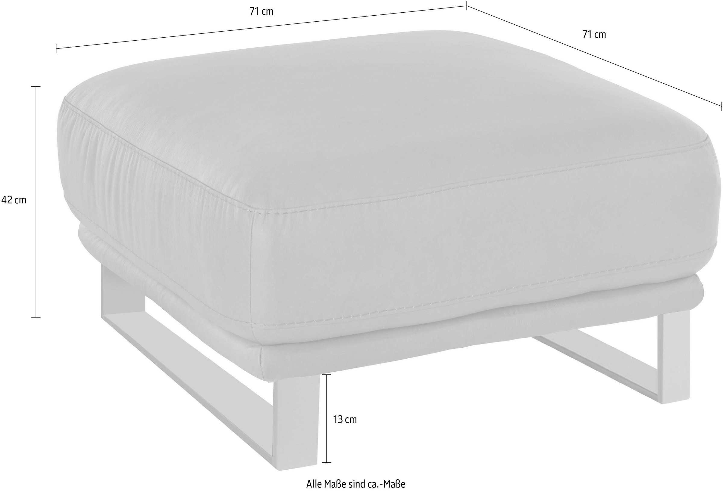 W.SCHILLIG Hocker »montanaa«, mit Metallkufen in Schwarz pulverbeschichtet, Breite 71 cm