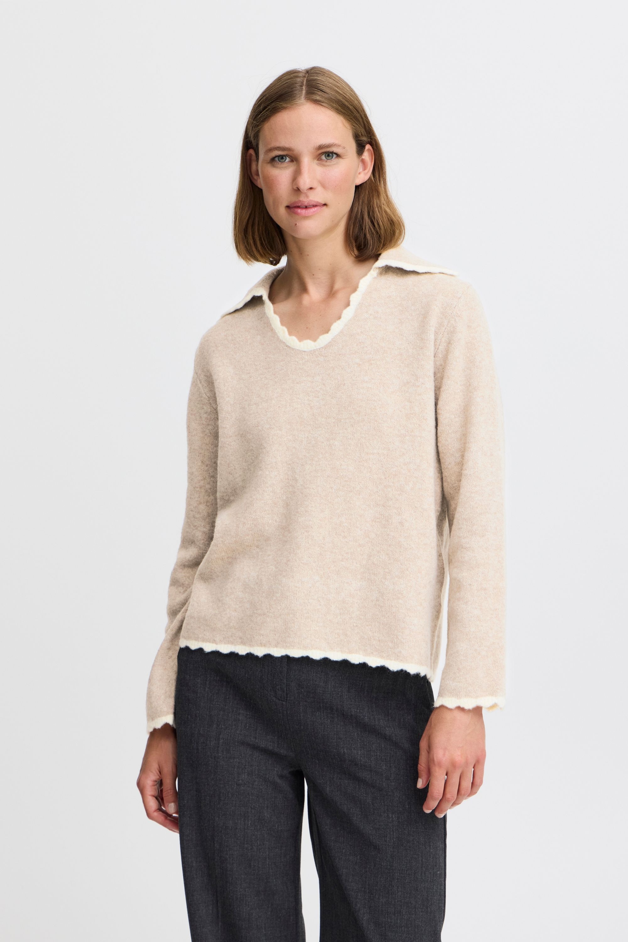 b.young Strickpullover »Strickpullover BYNINNA W. COLLAR -«