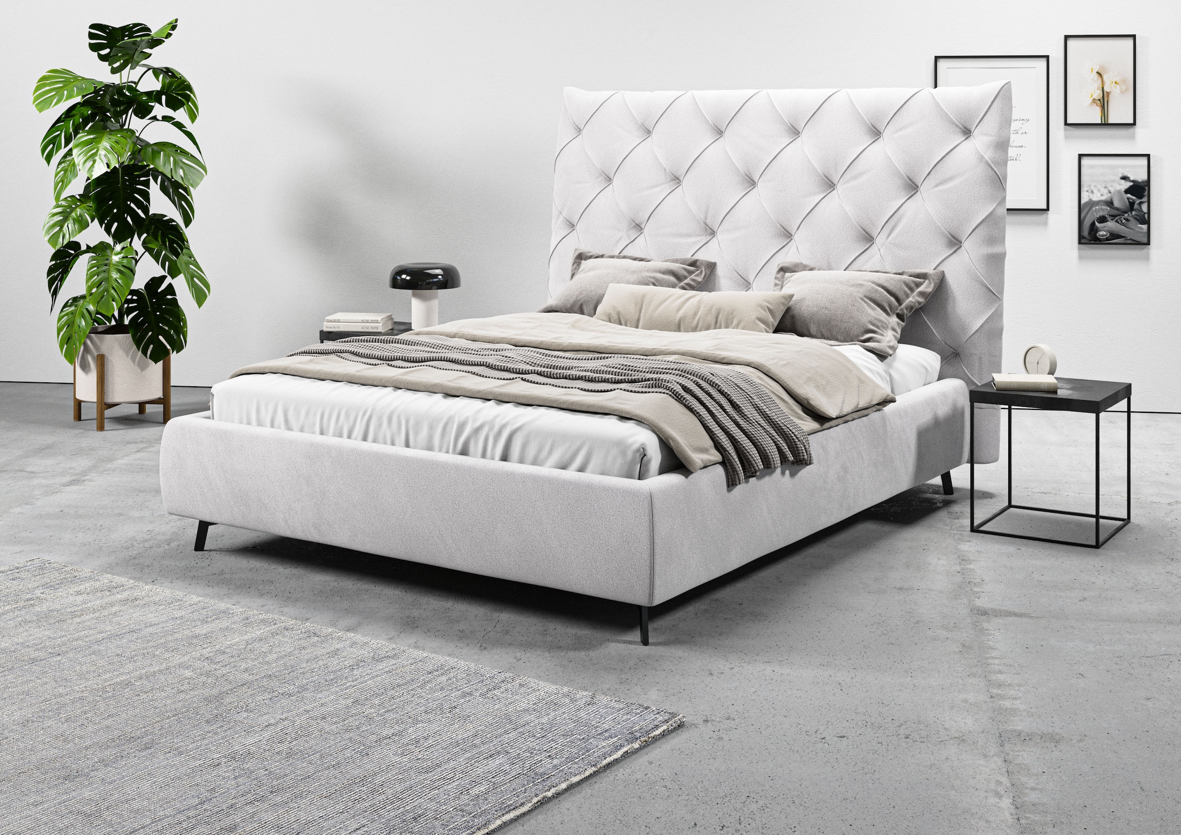 Home affaire Polsterbett "Maxime, in 4 Breiten bis 200cm, auch in Leder" Ko günstig online kaufen