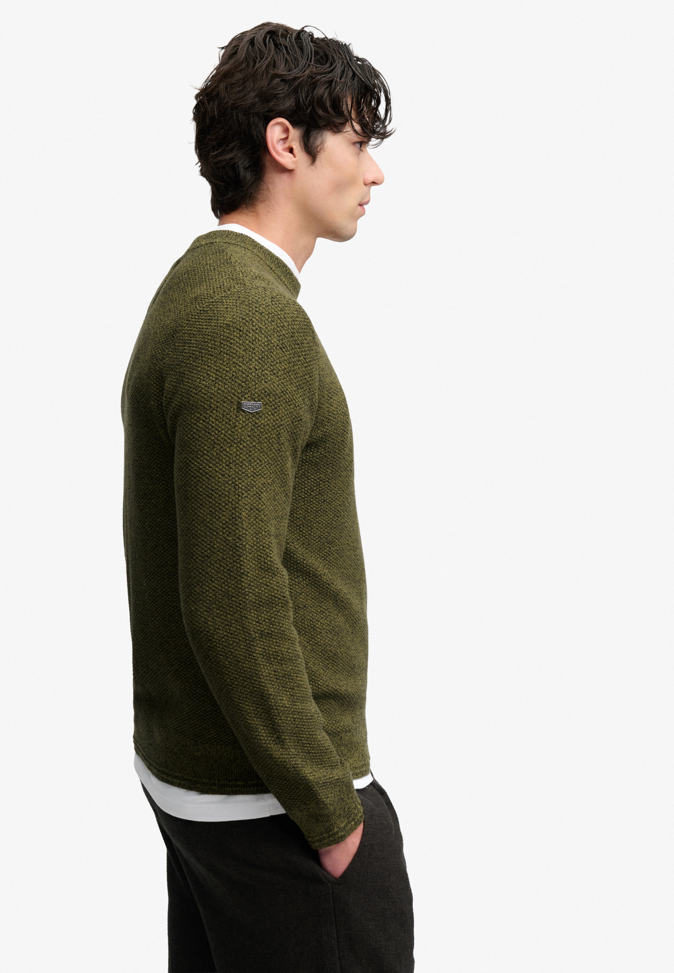 Superdry Rundhalspullover »TEXTURE KNIT JUMPER« Baumwolle, regular fit