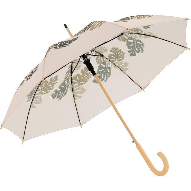 Long, mit online Stockregenschirm BAUR Material recyceltem doppler® choice Holz kaufen | aus aus beige«, »nature Schirmgriff