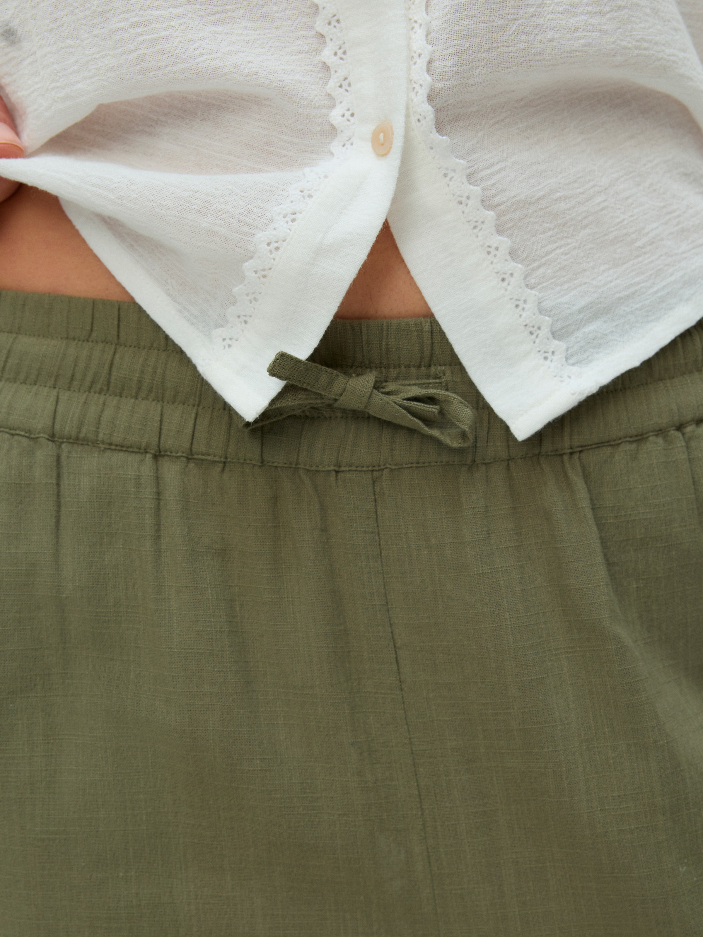 Thumbnail - Vero Moda Schlupfhose "VMCAIA MW WIDE PANT WVN NOOS" Baumwollmischung, oversize, mit Leinen