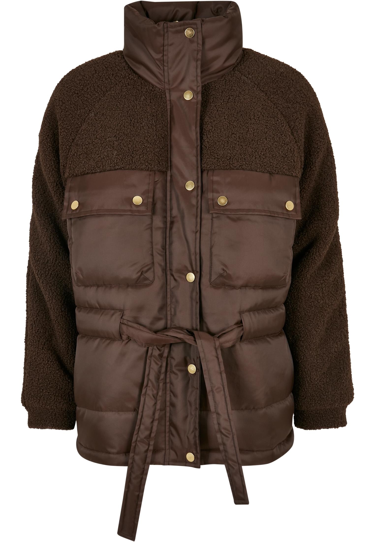 URBAN CLASSICS Winterjacke »Damen Ladies Sherpa Mix Puffer Jacket«, (1 St.),  ohne Kapuze für bestellen | BAUR