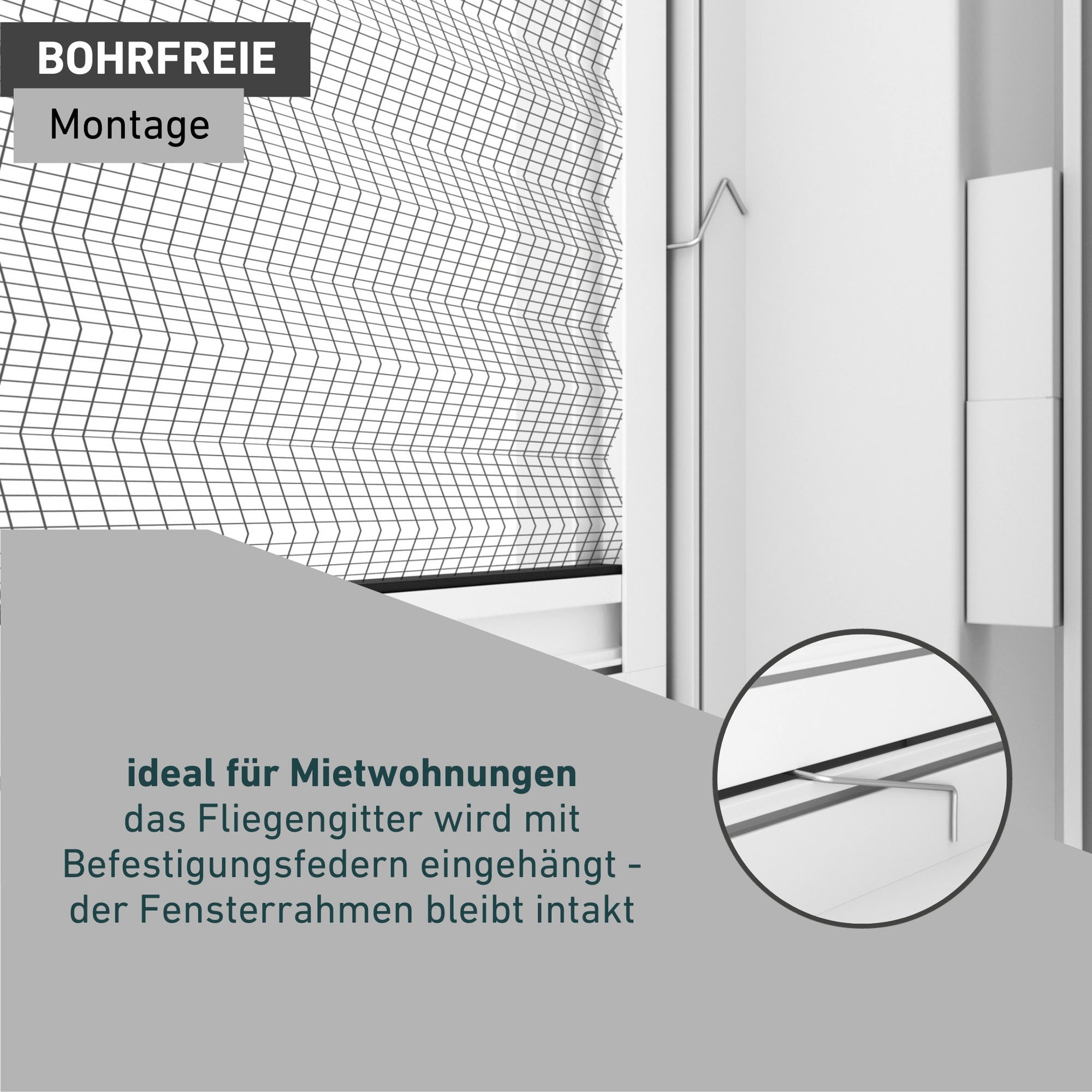 Windhager Insektenschutzplissee »Plisseefenster ULTRA FLAT«, halbtransparent, ohne Bohren, verspannt, Insektenschutz Plissee für Fenster ohne bohren, 130 x 150 cm, weiß