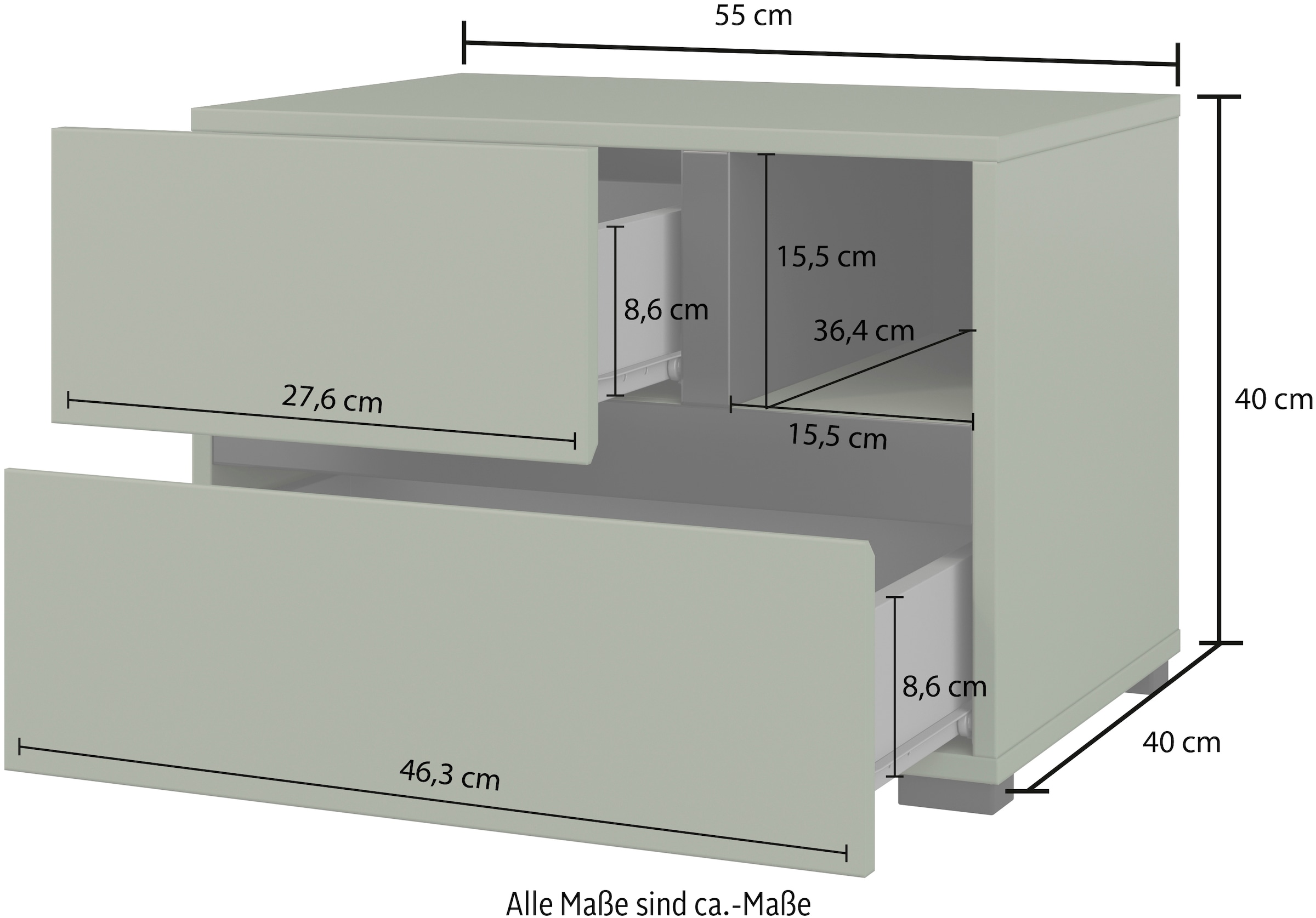 Home affaire Schlafzimmer-Set »Cross, moderne, grifflose Optik, FSC-zertifiziert«, (4 tlg., Bett 180x200cm, 2 Nachtkommoden, Schrank 2-oder 4-türig), Komplettschlafzimmer-Set