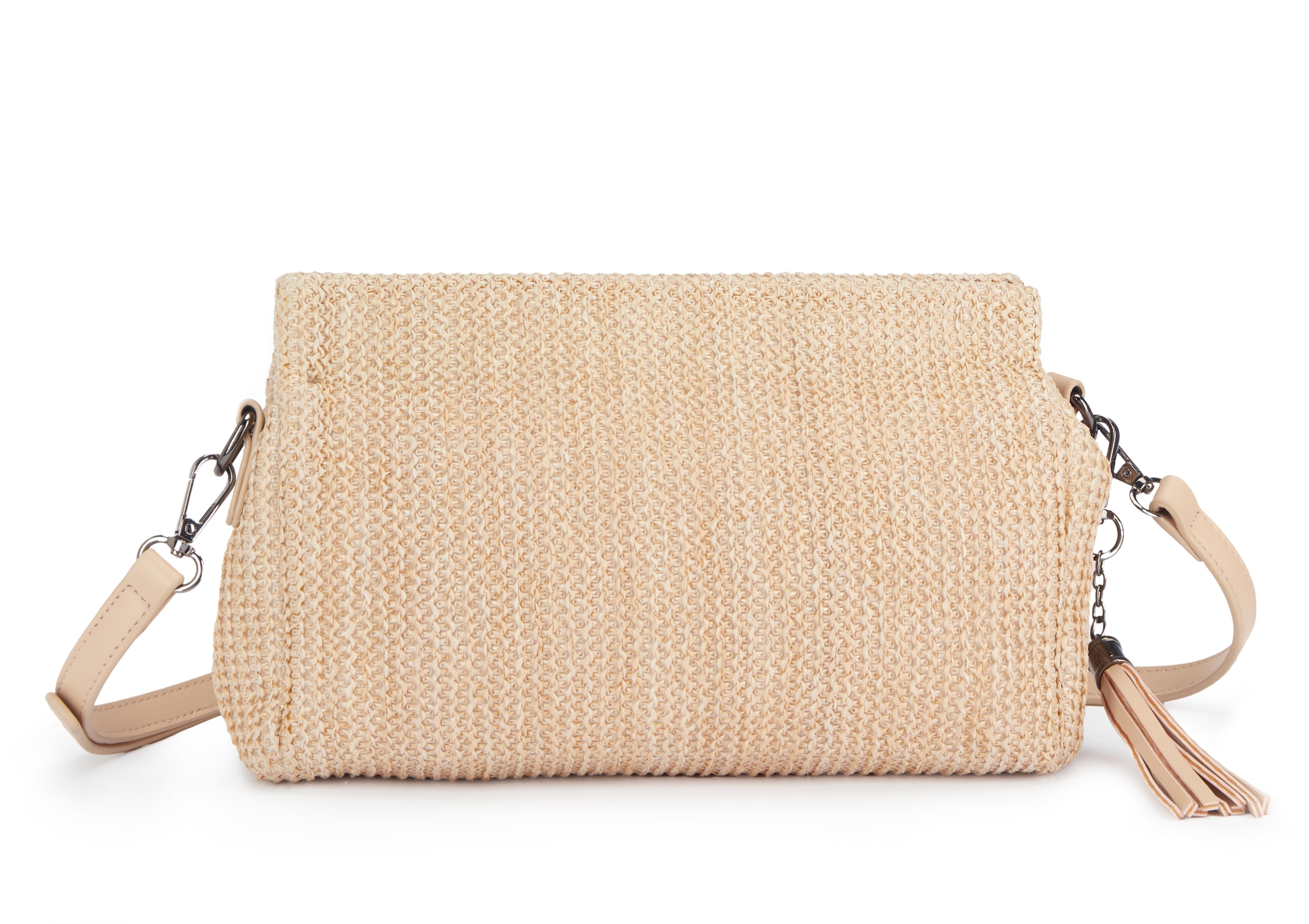 Vivance Umhängetasche »Clutch« Handtasche,Schultertasche,Tragetasche,Crossbody Bag, Bast-Optik VEGAN