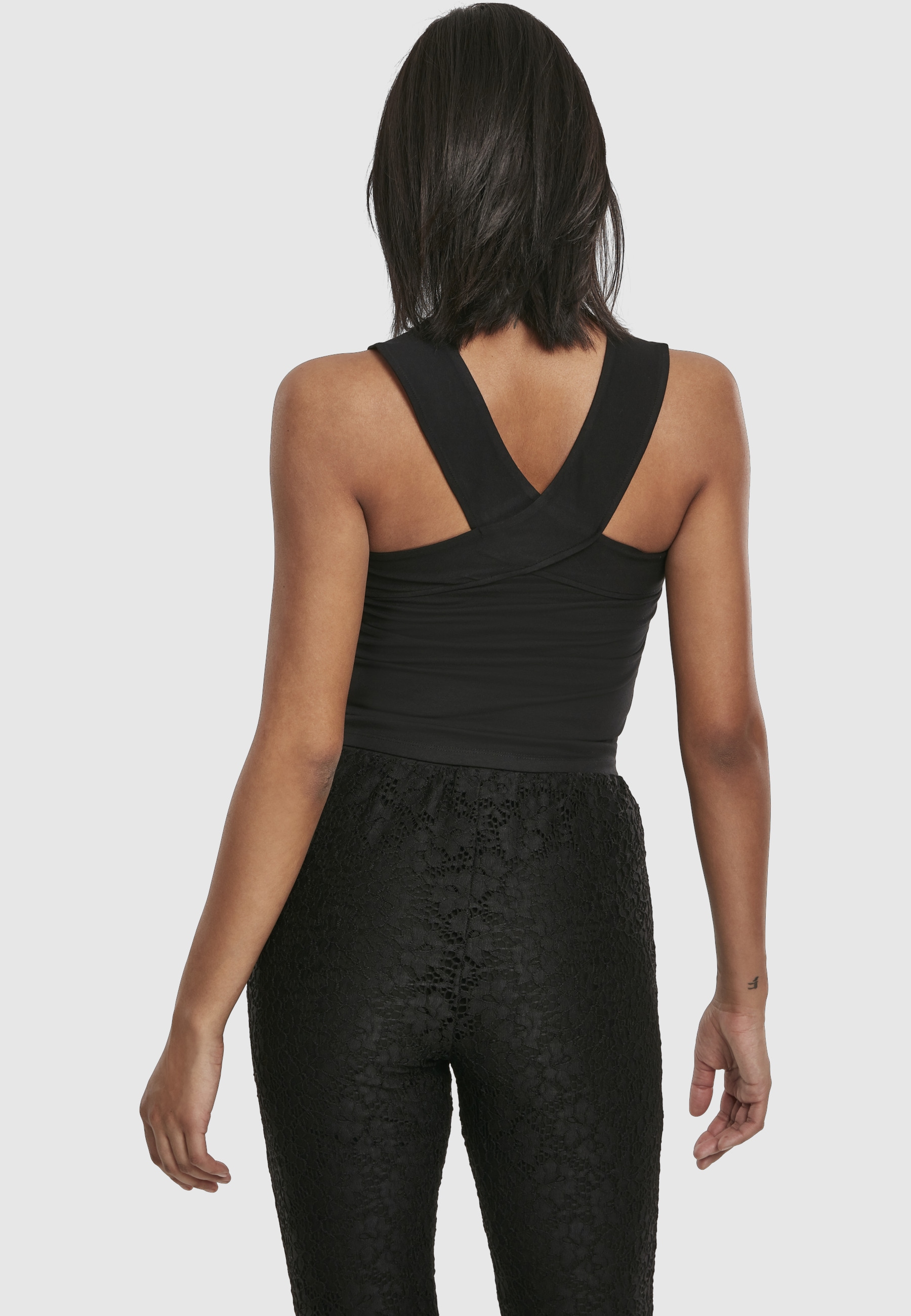 URBAN CLASSICS Yoga & Relax Shirt »Urban Classics Damen Ladies Cross Top« 1 Stk.