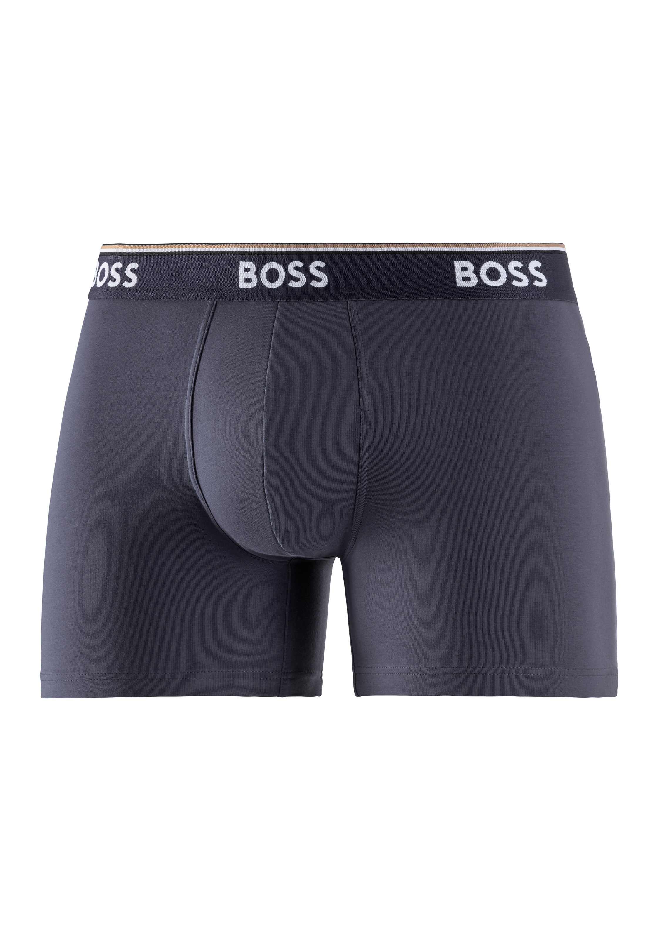 BOSS Langer Boxer »Boxer Brief 3P«, (Packung, 3er-Pack), mit farblich passendem Webbund