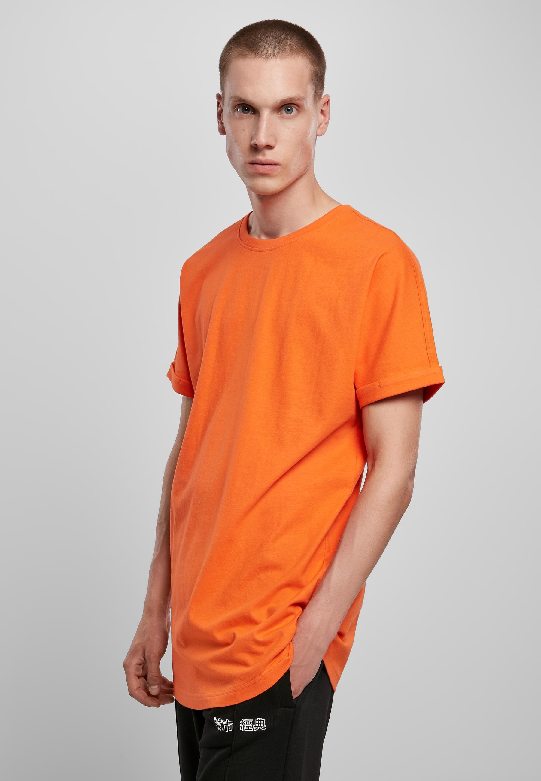 URBAN CLASSICS T-Shirt »Urban Classics Herren Long Shaped Turnup Tee«, (1 tlg.)