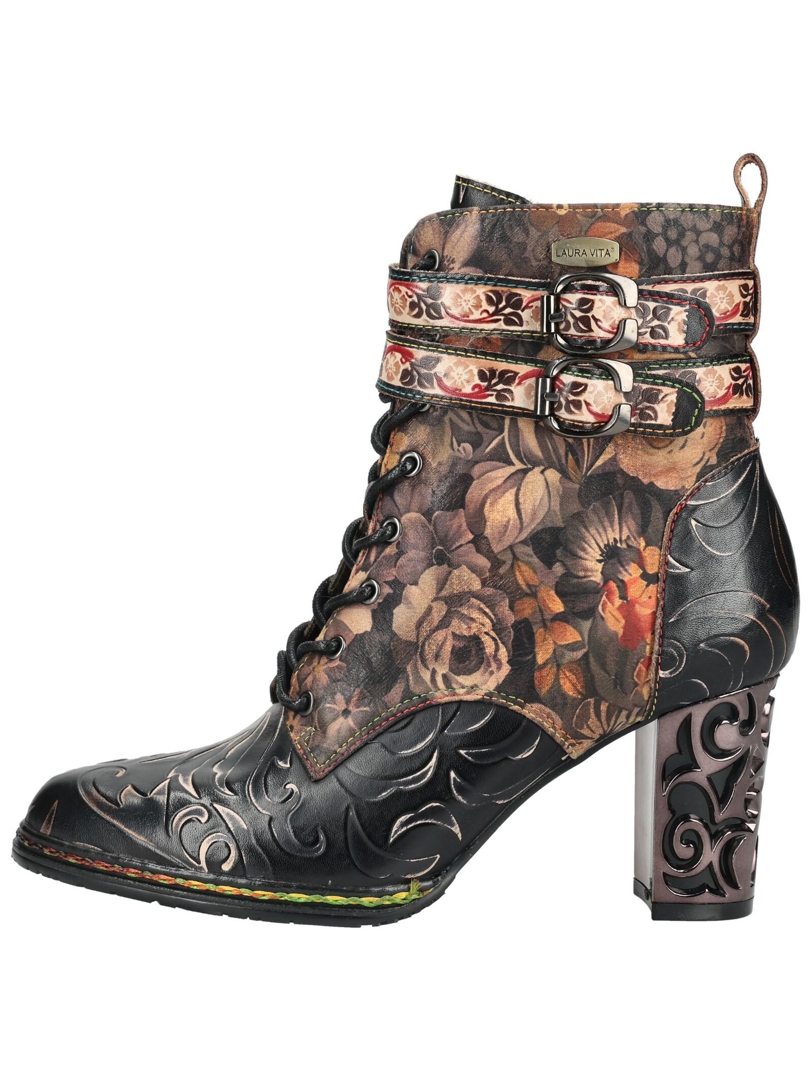 LAURA VITA High-Heel-Stiefelette »LAURA VITA Stiefelette Leder/Textil«