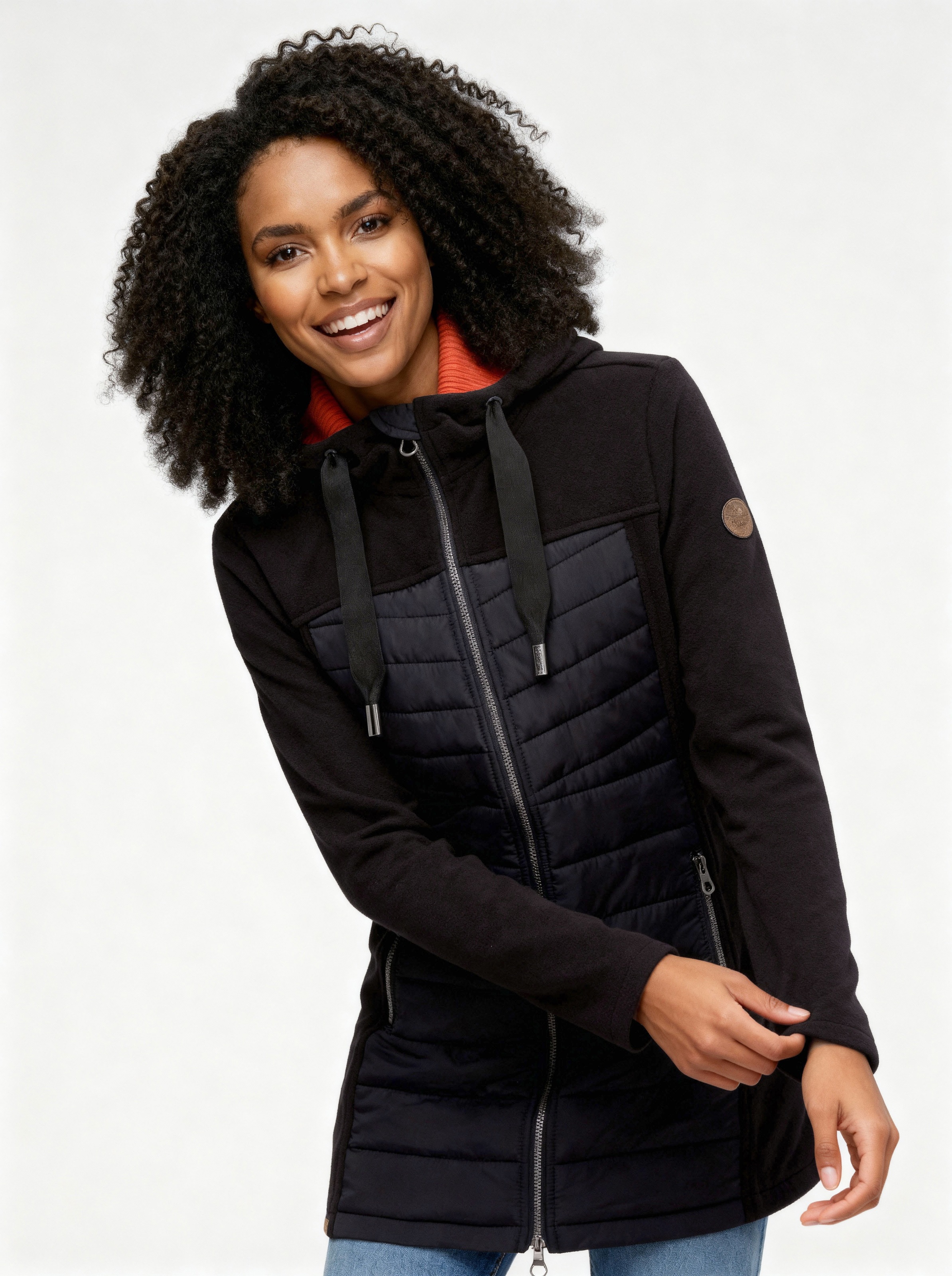 KangaROOS Langjacke mit Kapuze Hybridjacke - Fleecejacke mit wattierten Ber günstig online kaufen