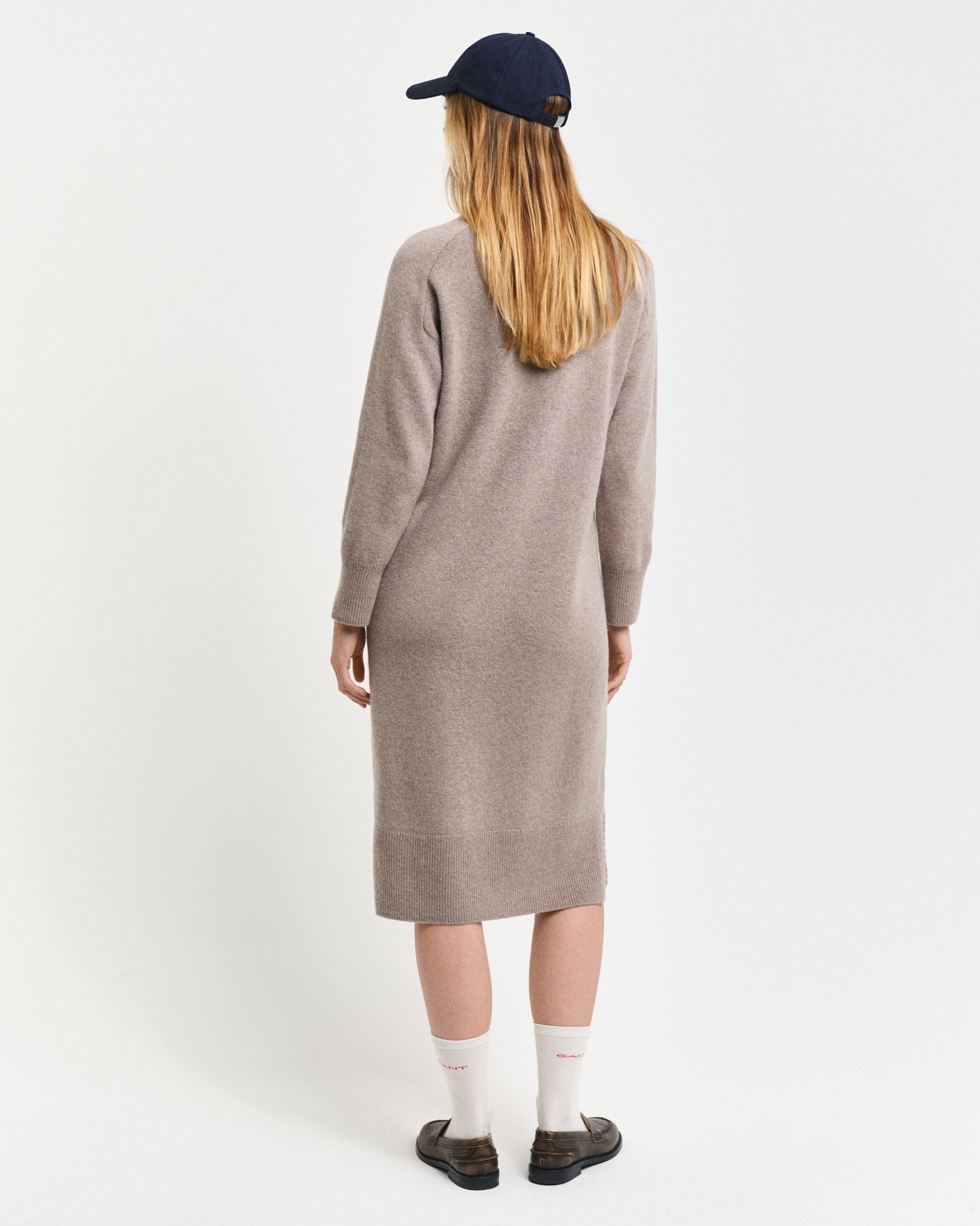 Gant Midikleid »HERRINGBONE DETAIL ROLLNECK DRESS«, mit Rollkragen