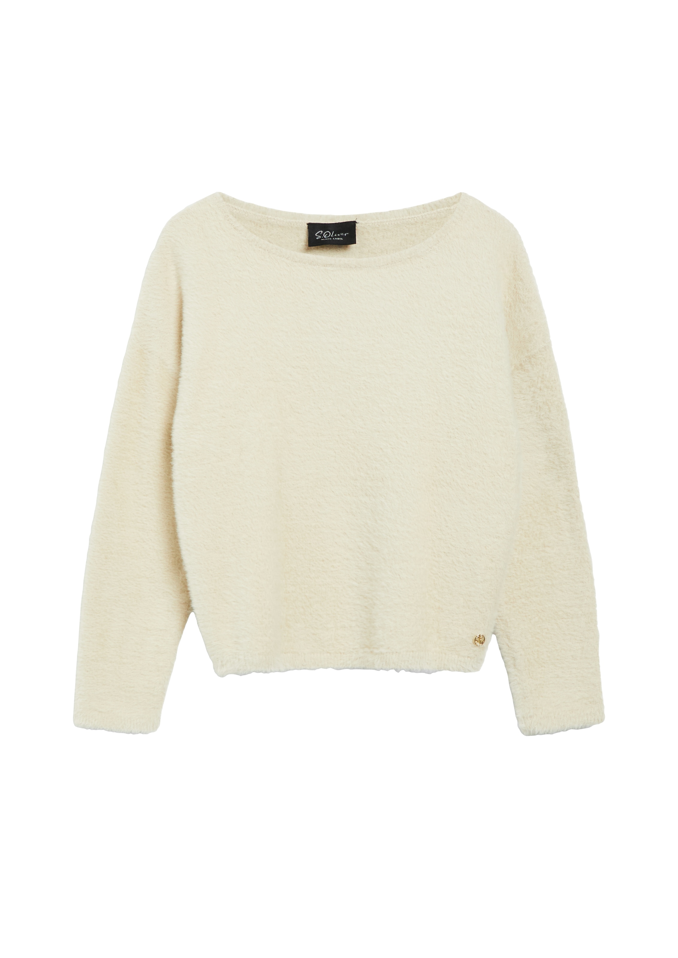 s.Oliver BLACK LABEL Strickpullover U-Boot-Ausschnitt, Regular Fit, Viskosemix